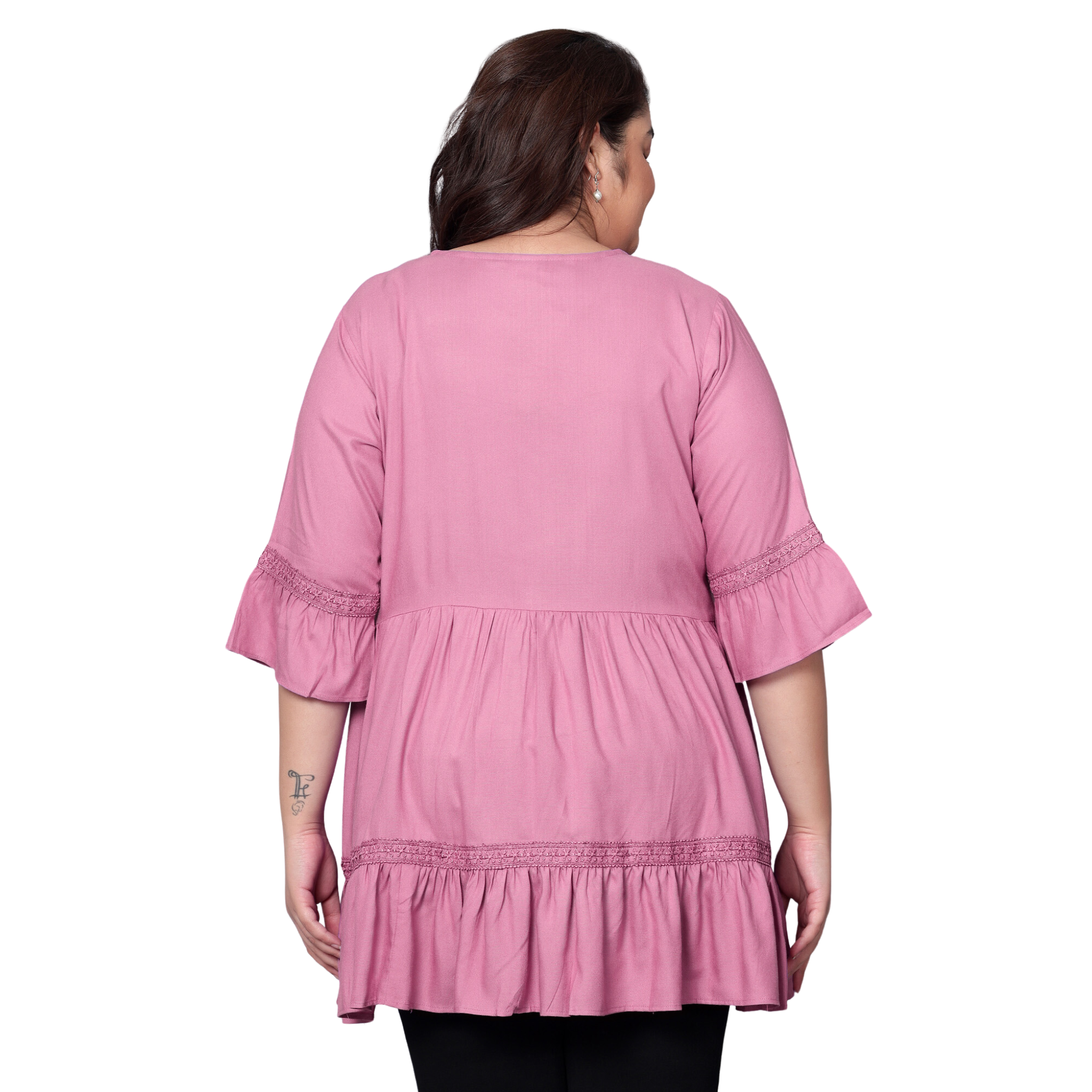 Pink Lace Plus Size Tunic