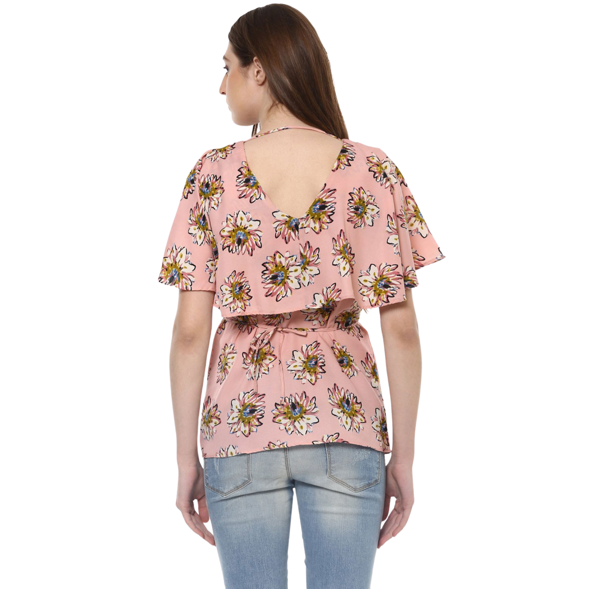 Pink Floral Print Top