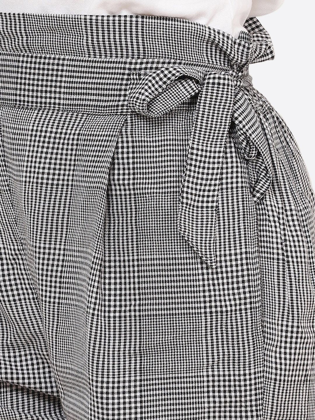 Black and White Checkered Plus Size Fit Shorts — view 5