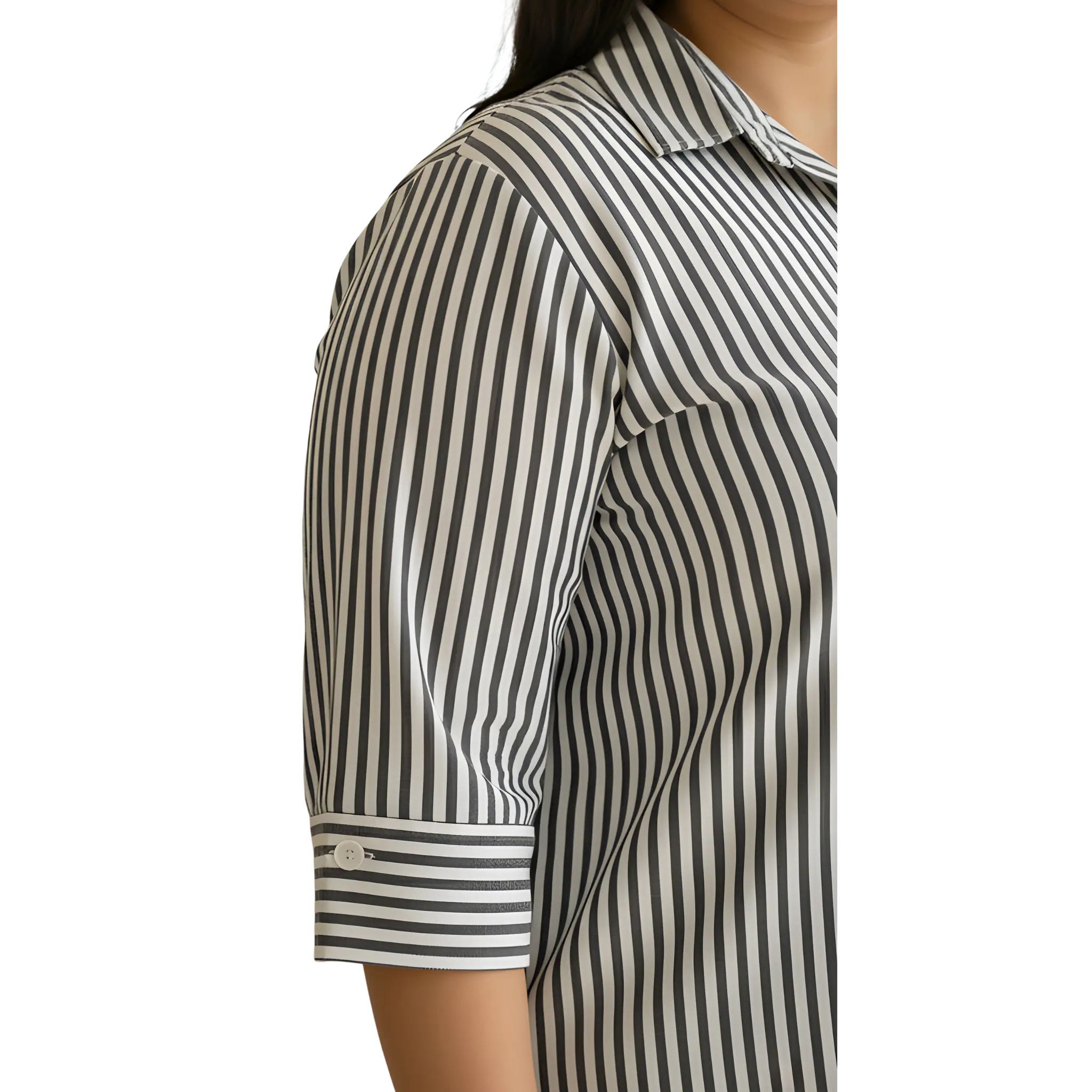 Black and White Stripe Cotton Shirt