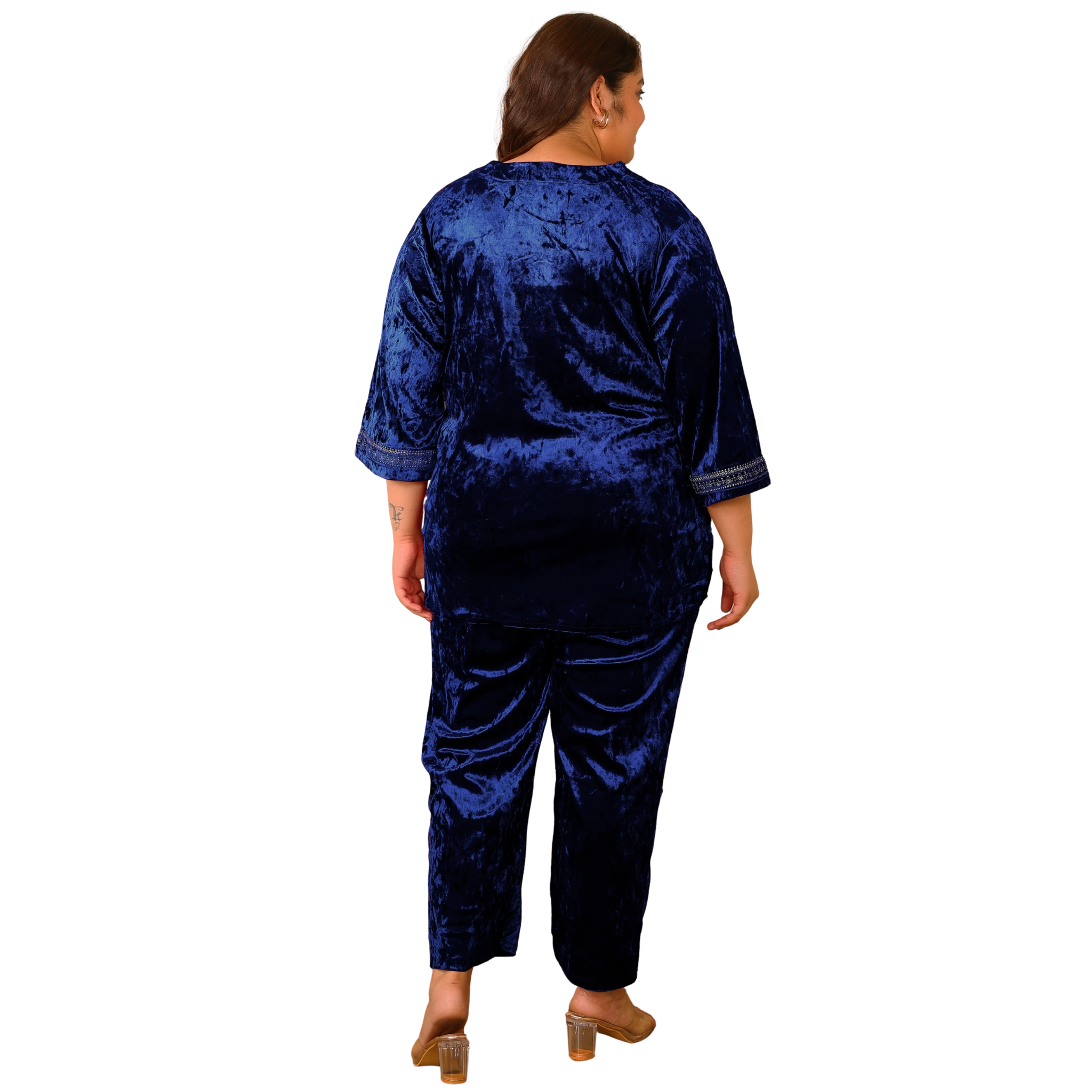Blue Velvet Plus Size Co Ord Set