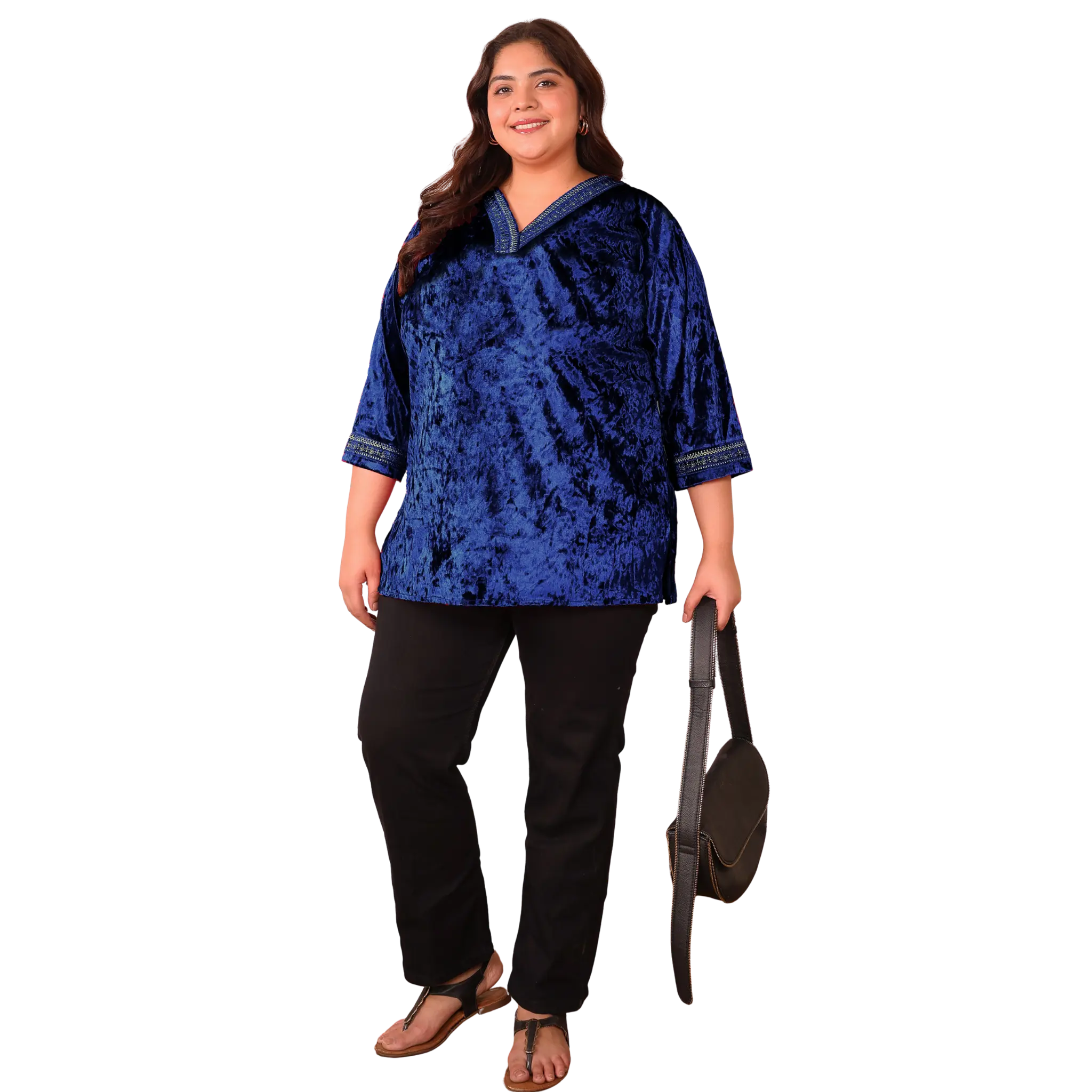 Blue Velvet Plus Size Tunic