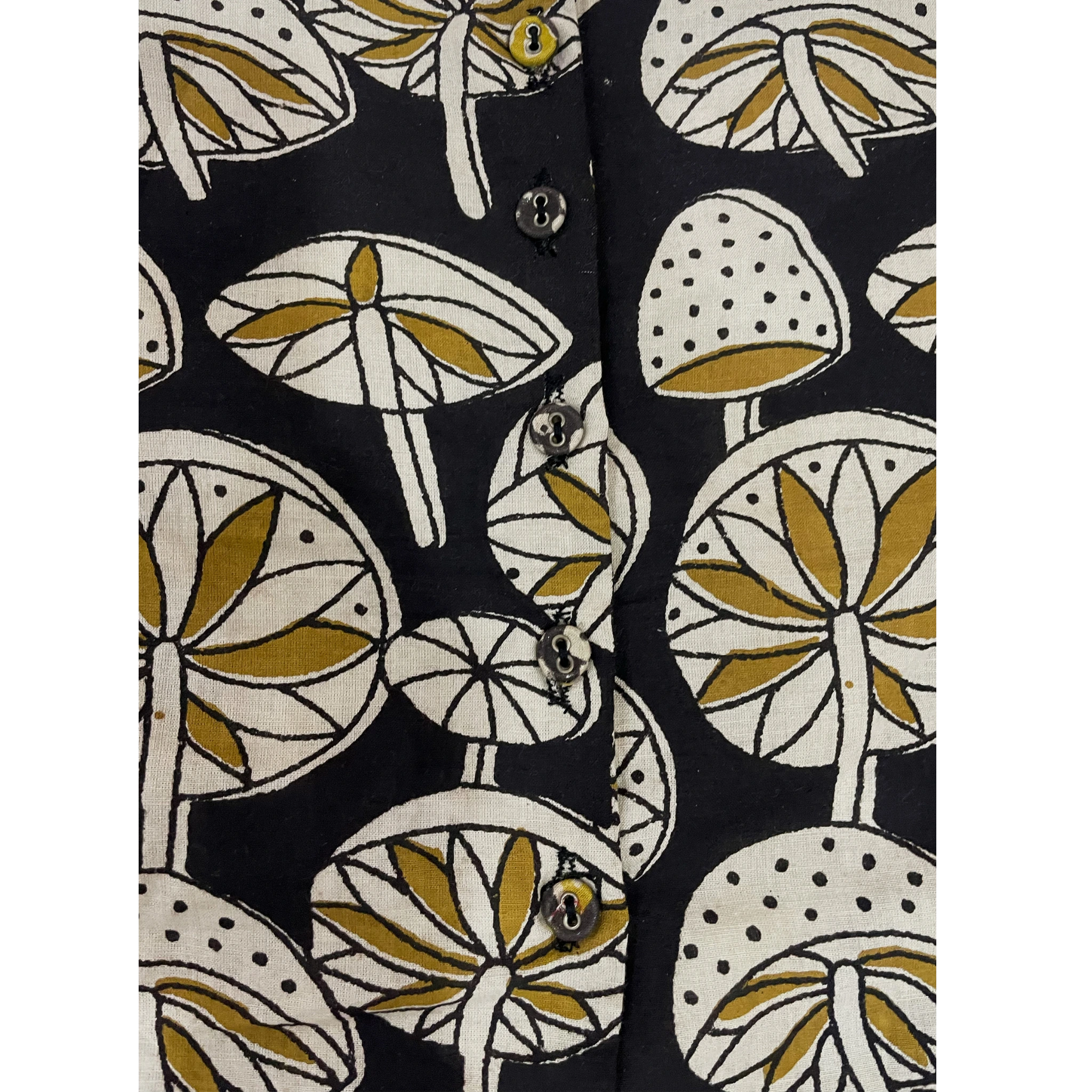 Black Mushroom Print Strap Dress