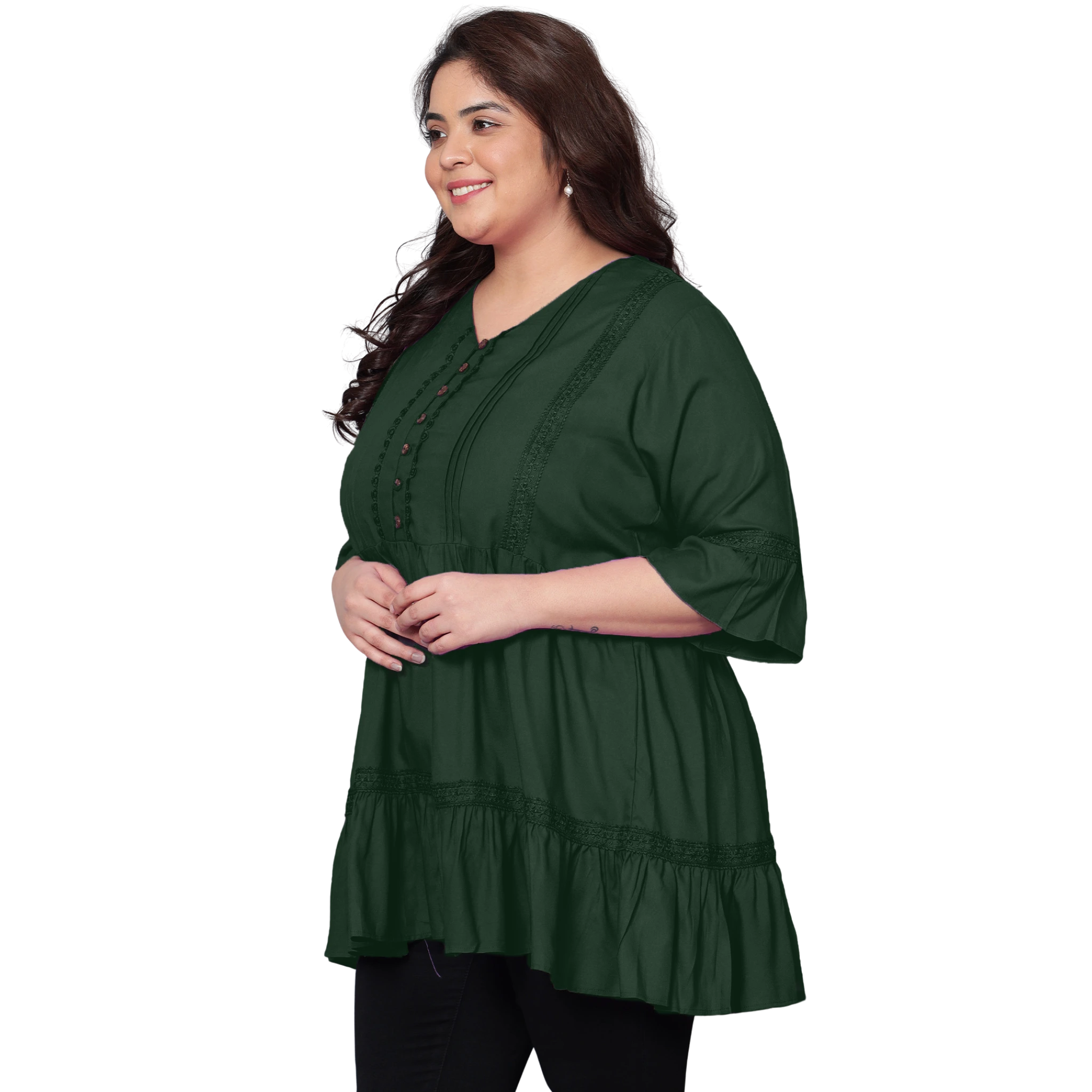 Green Lace Plus Size Tunic