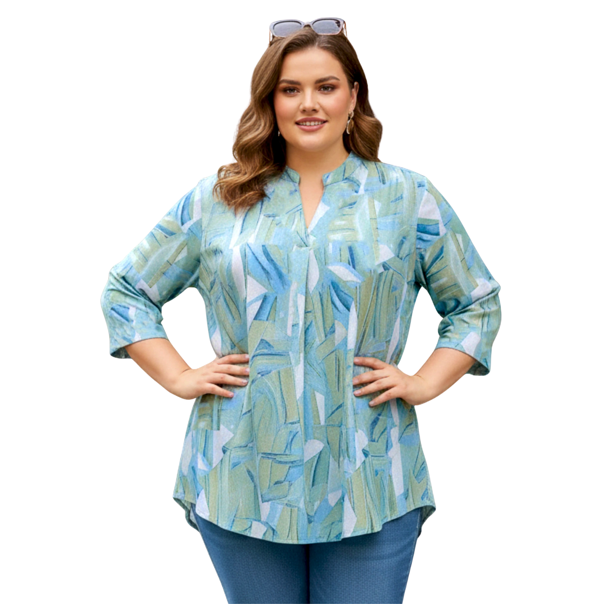 Green Centrepleat Print Tunic