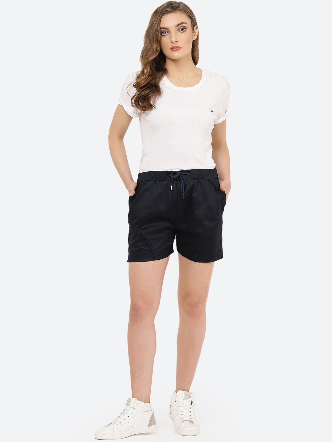 Blue Skinny Fit Shorts — view 4
