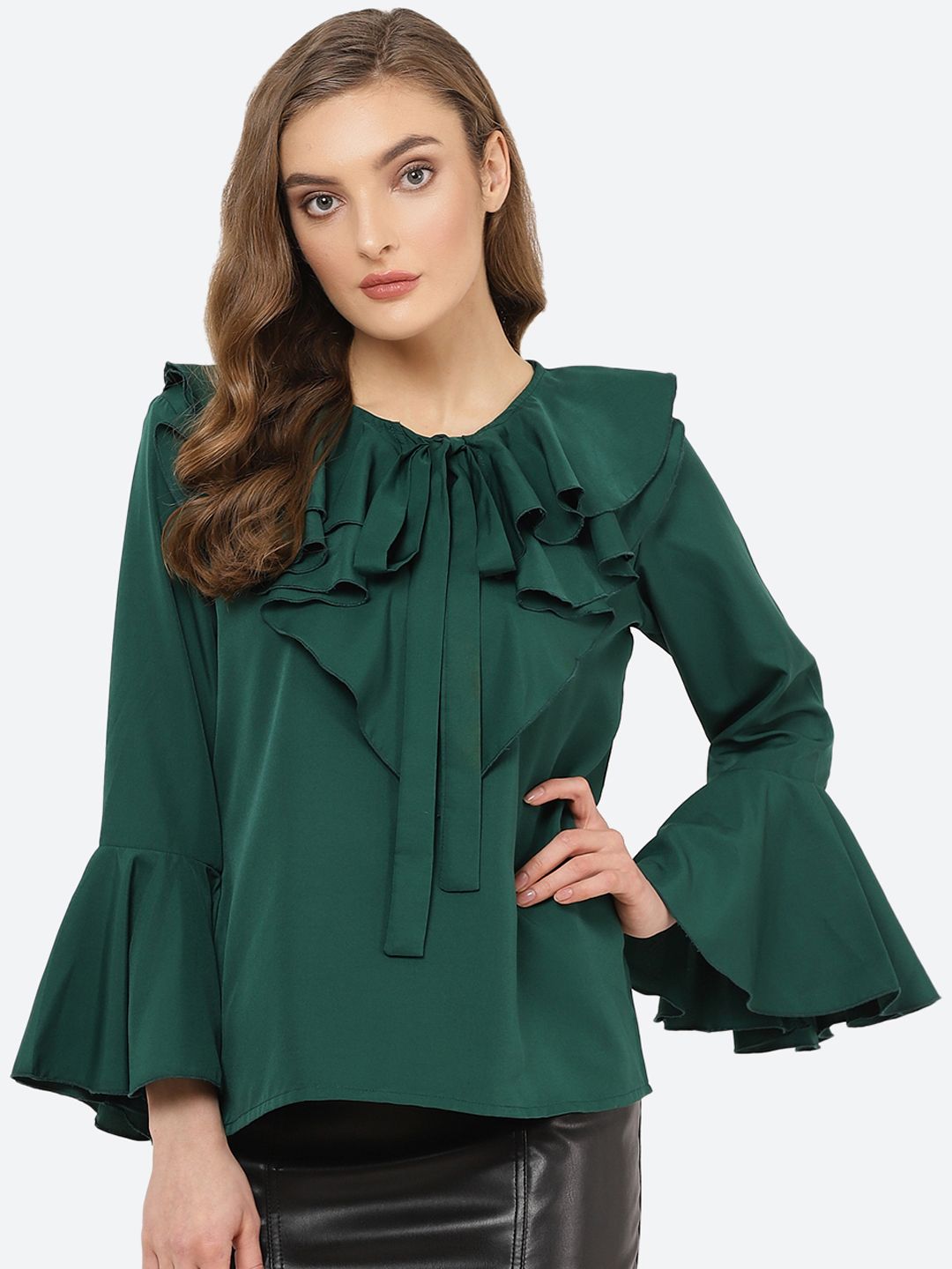 Green Flared Top — view 1