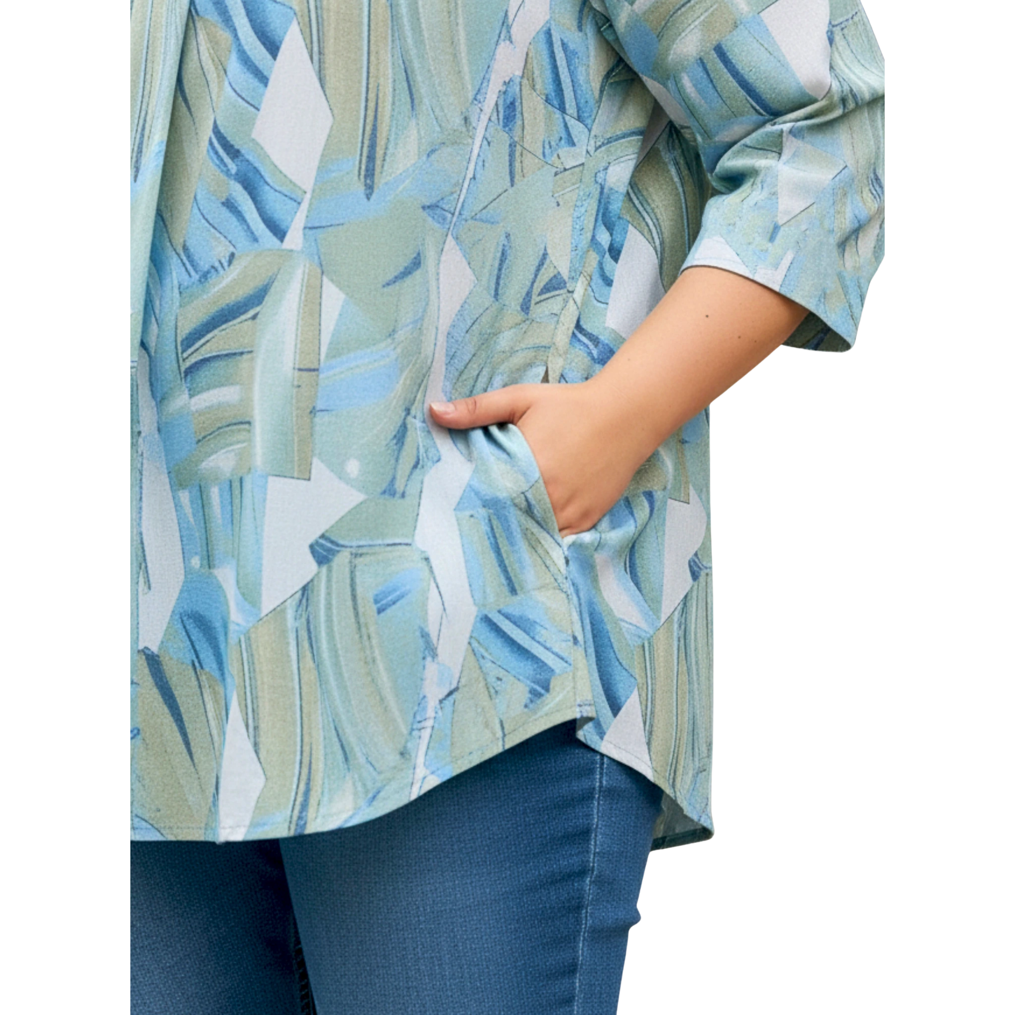 Green Centrepleat Print Tunic