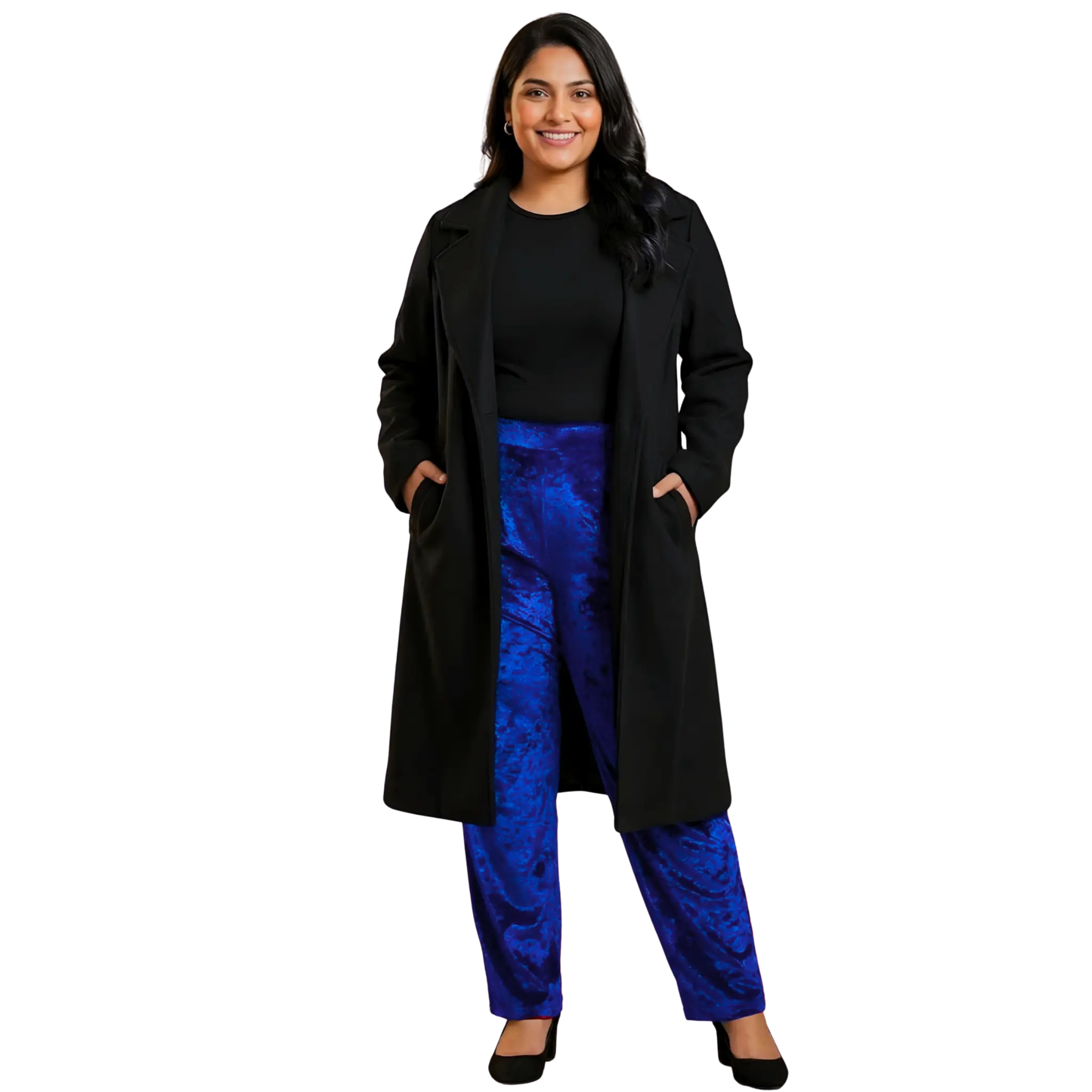 Blue Velvet Plus Size Trousers