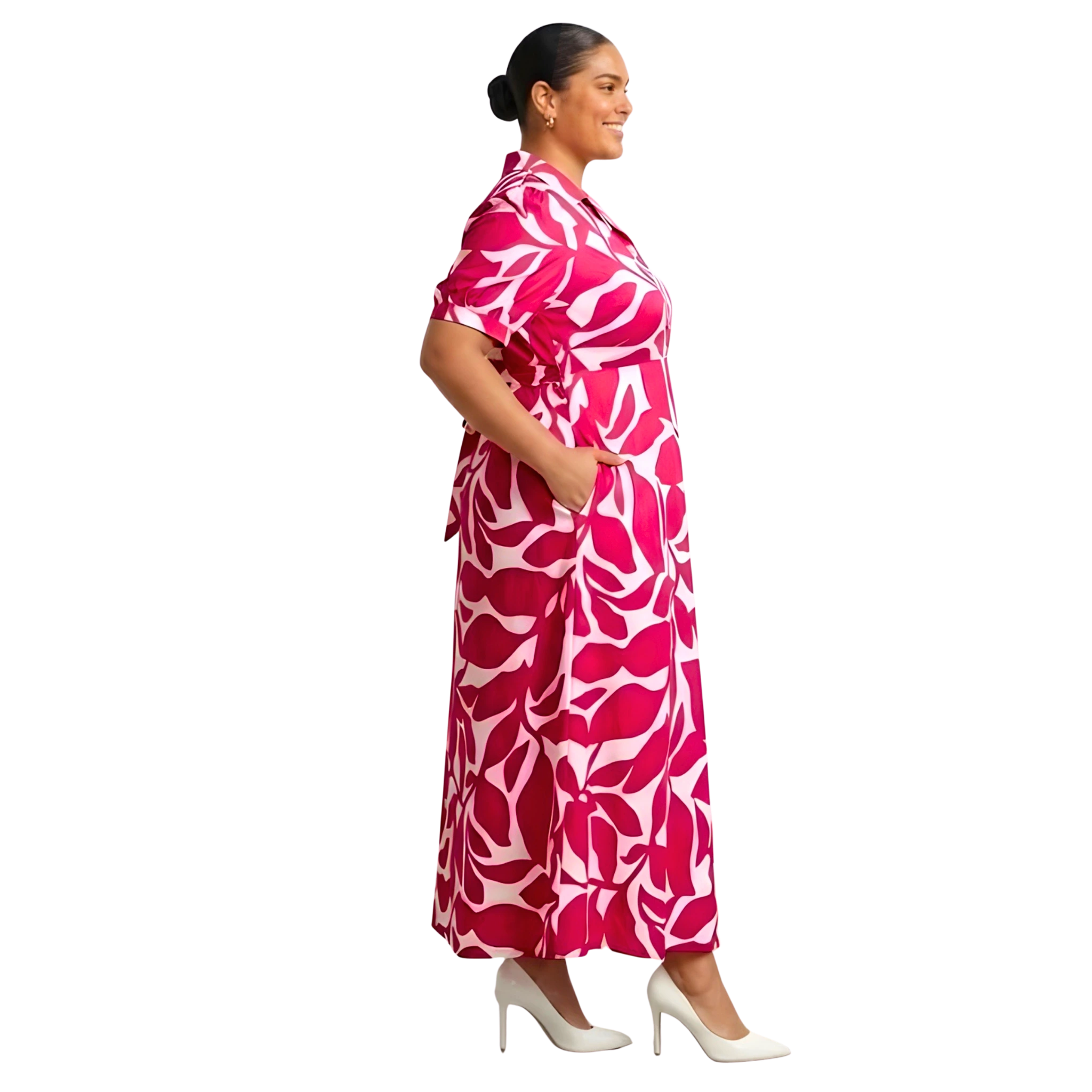 Pink and White Floral Maxi Dress