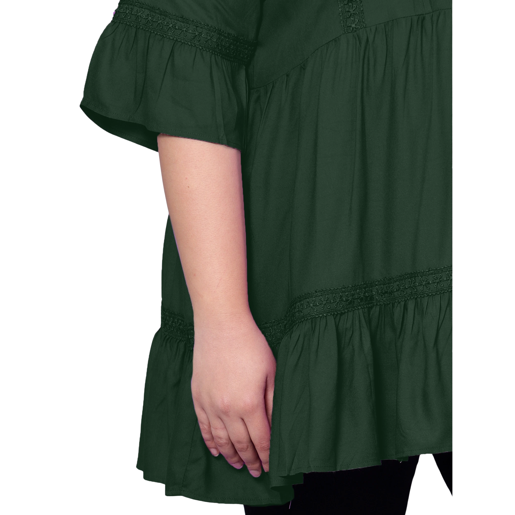 Green Lace Plus Size Tunic