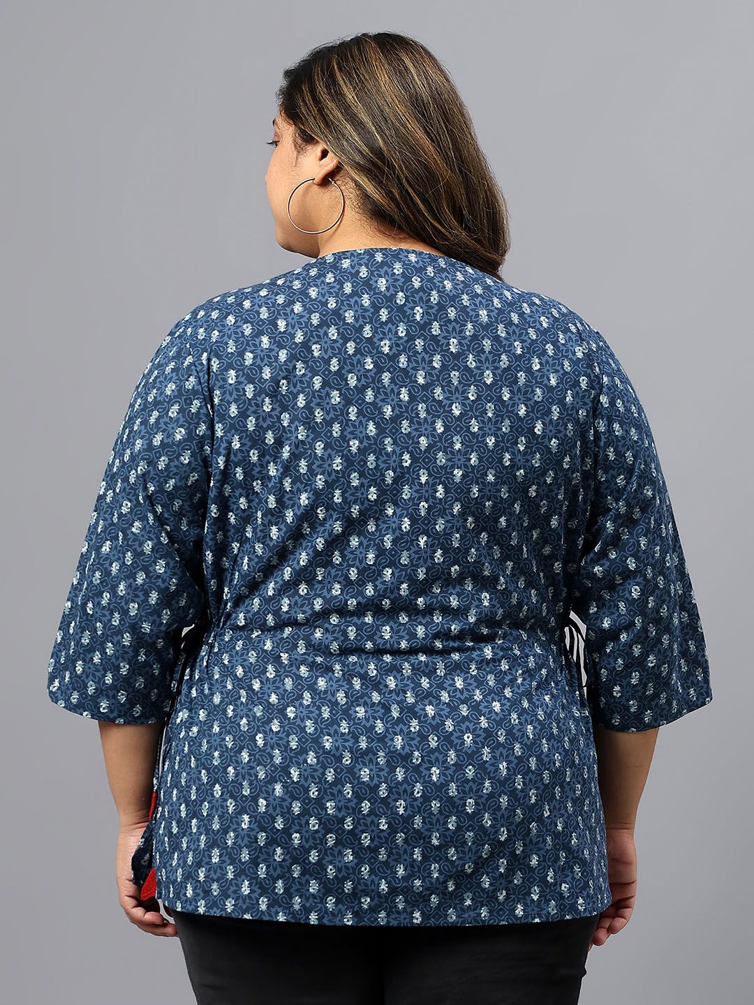 Blue Indigo Hand Block Plus Size Tunic — view 5