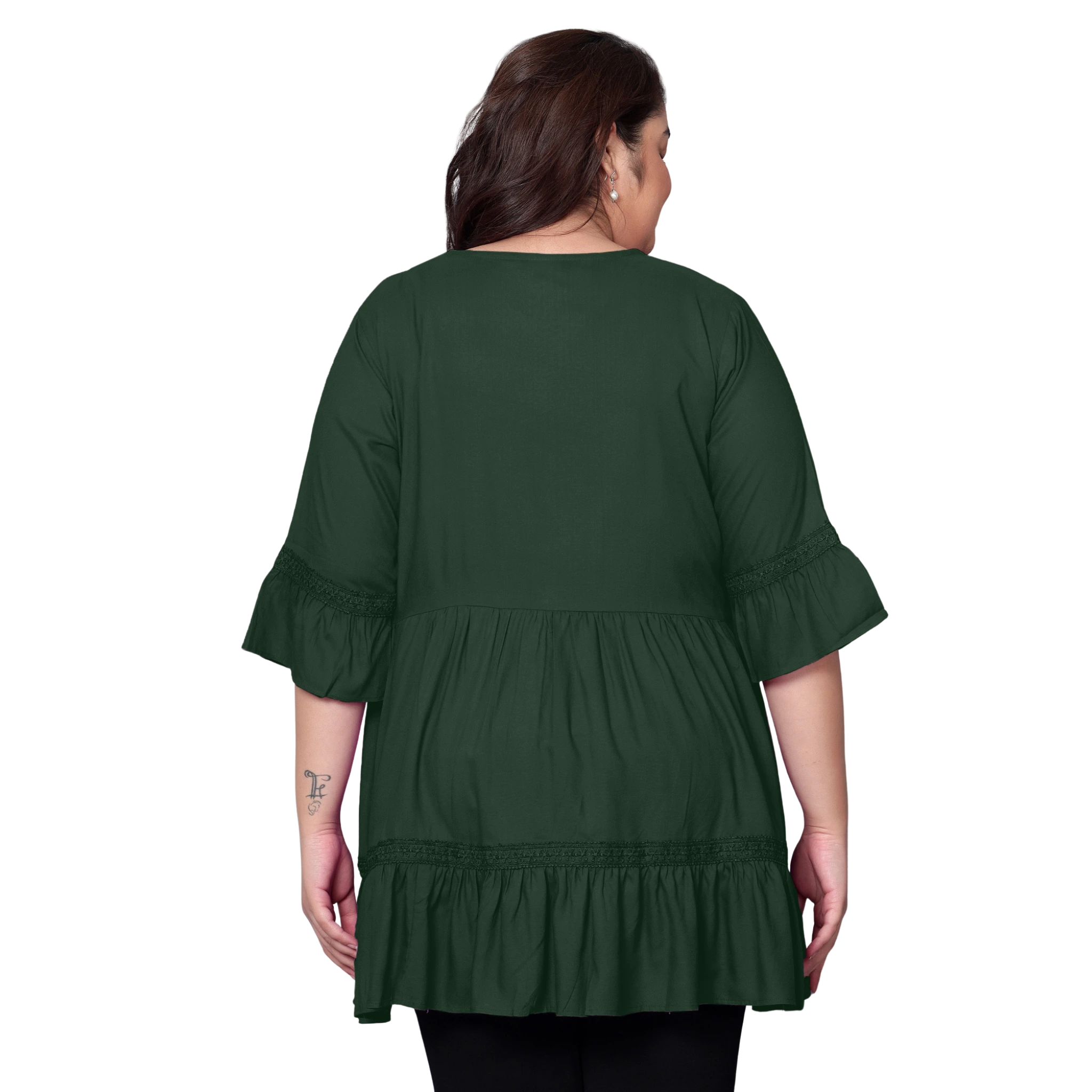 Green Lace Plus Size Tunic