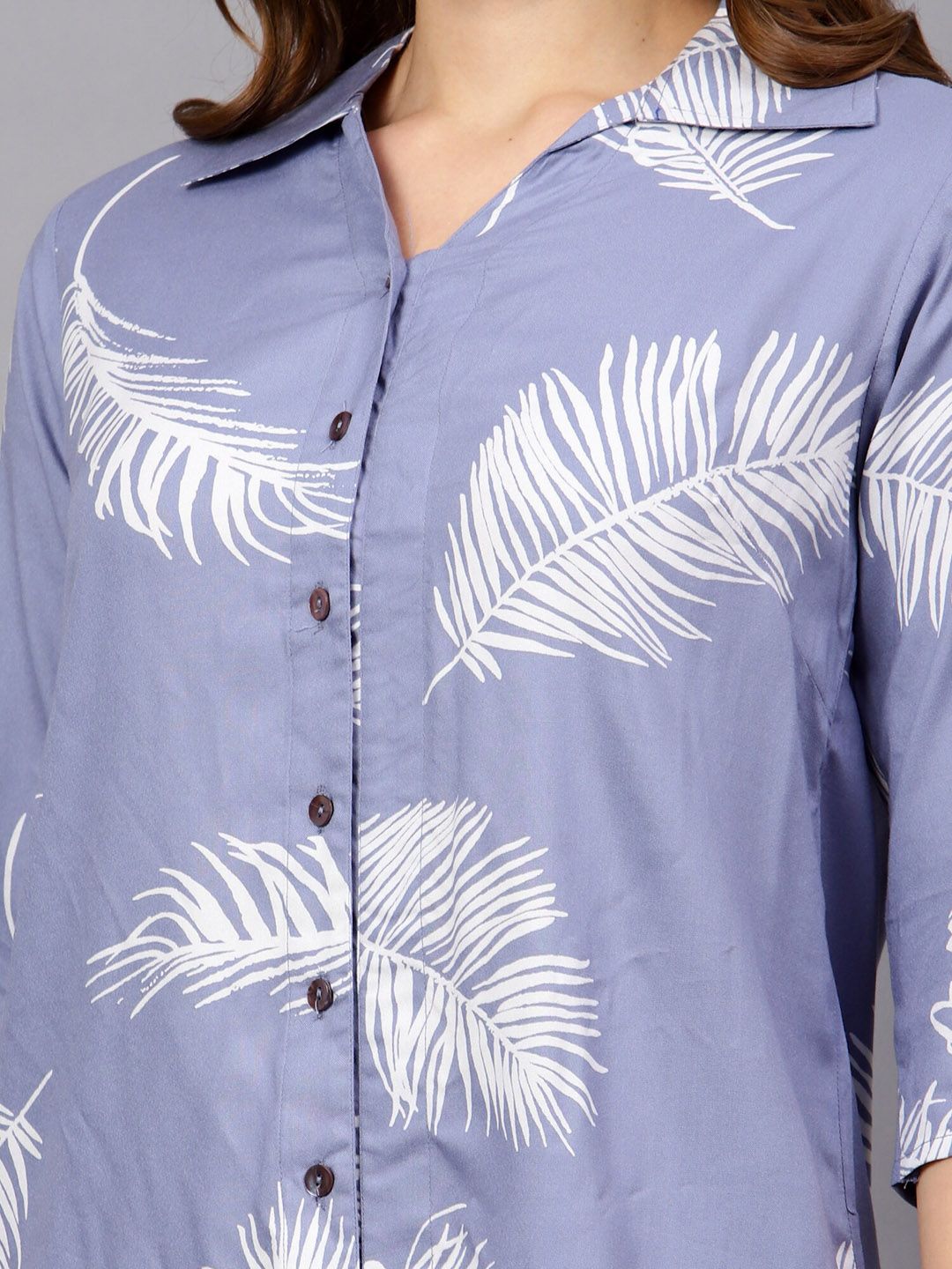 Blue Leaf Print Co-Ord Set — view 9