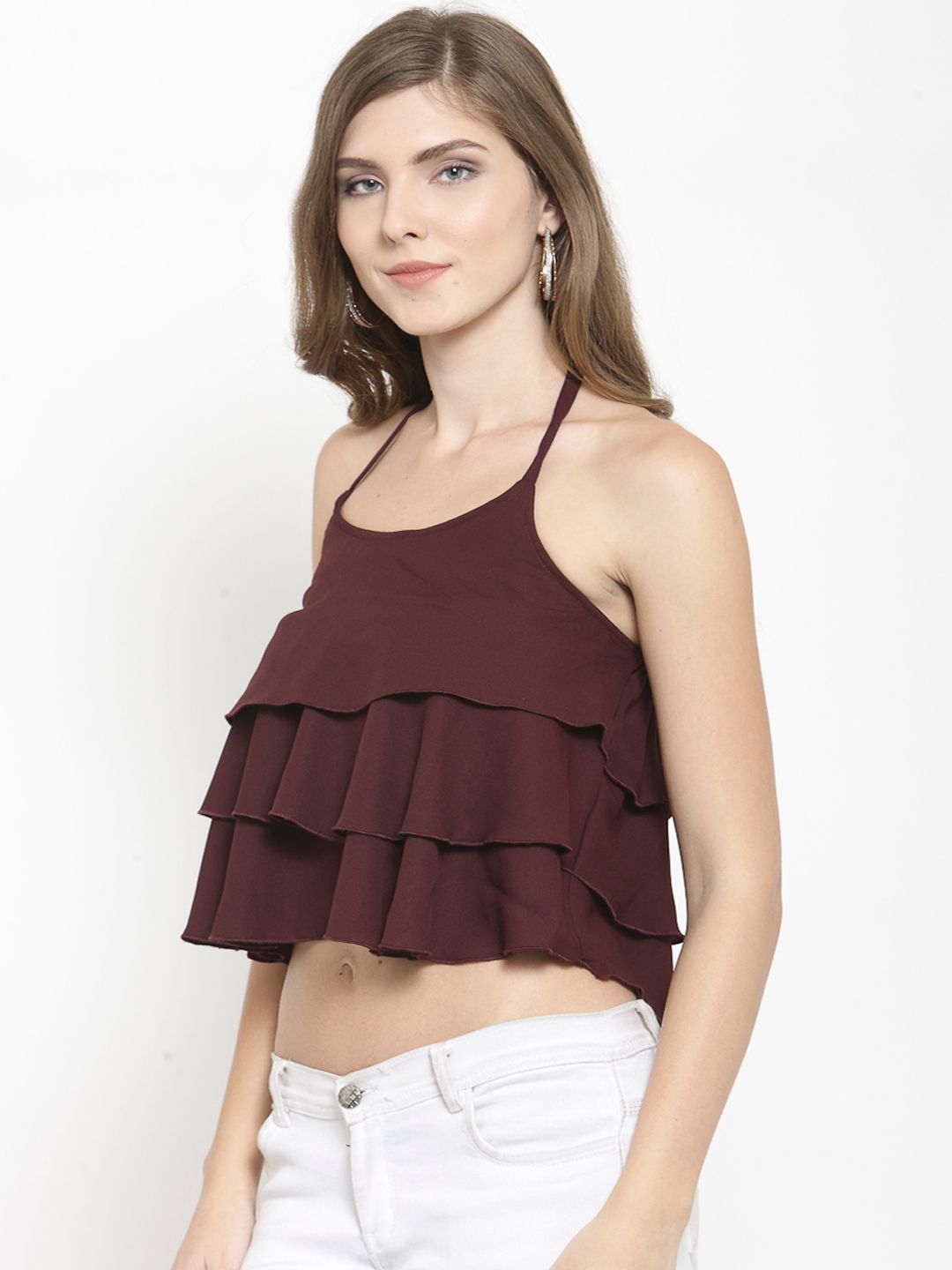 Maroon Crop Top — view 3