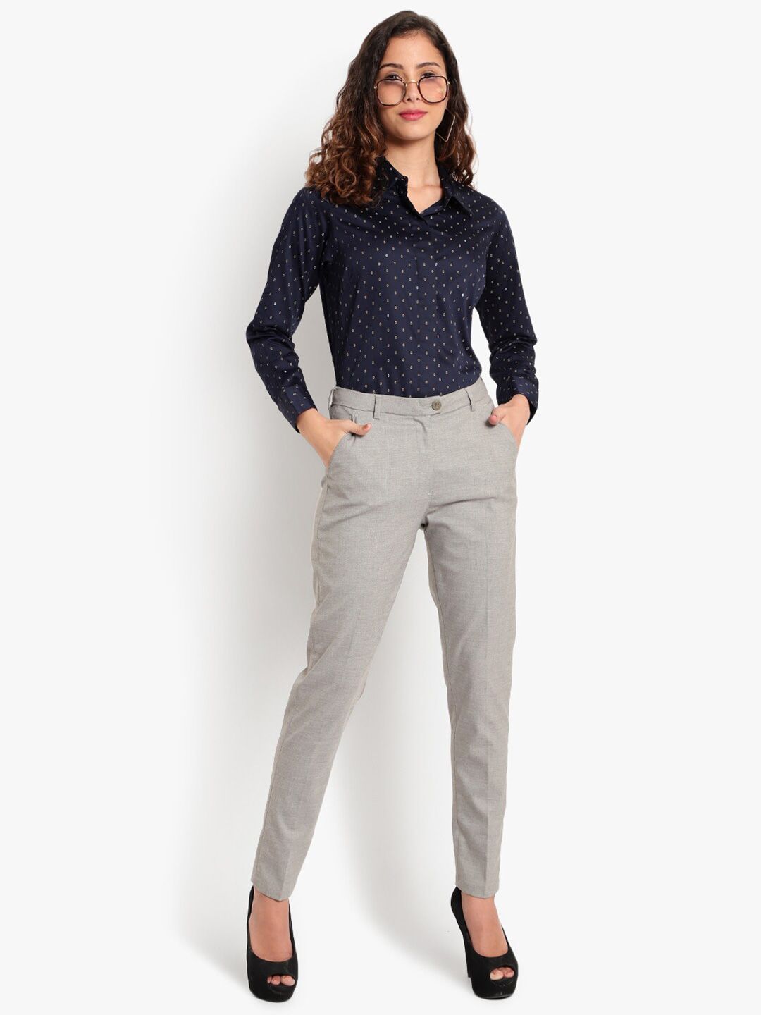 Blue Print Formal Shirt — view 7
