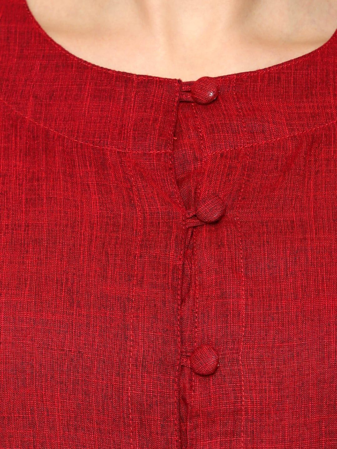 Maroon Cotton Linen Tunic — view 8