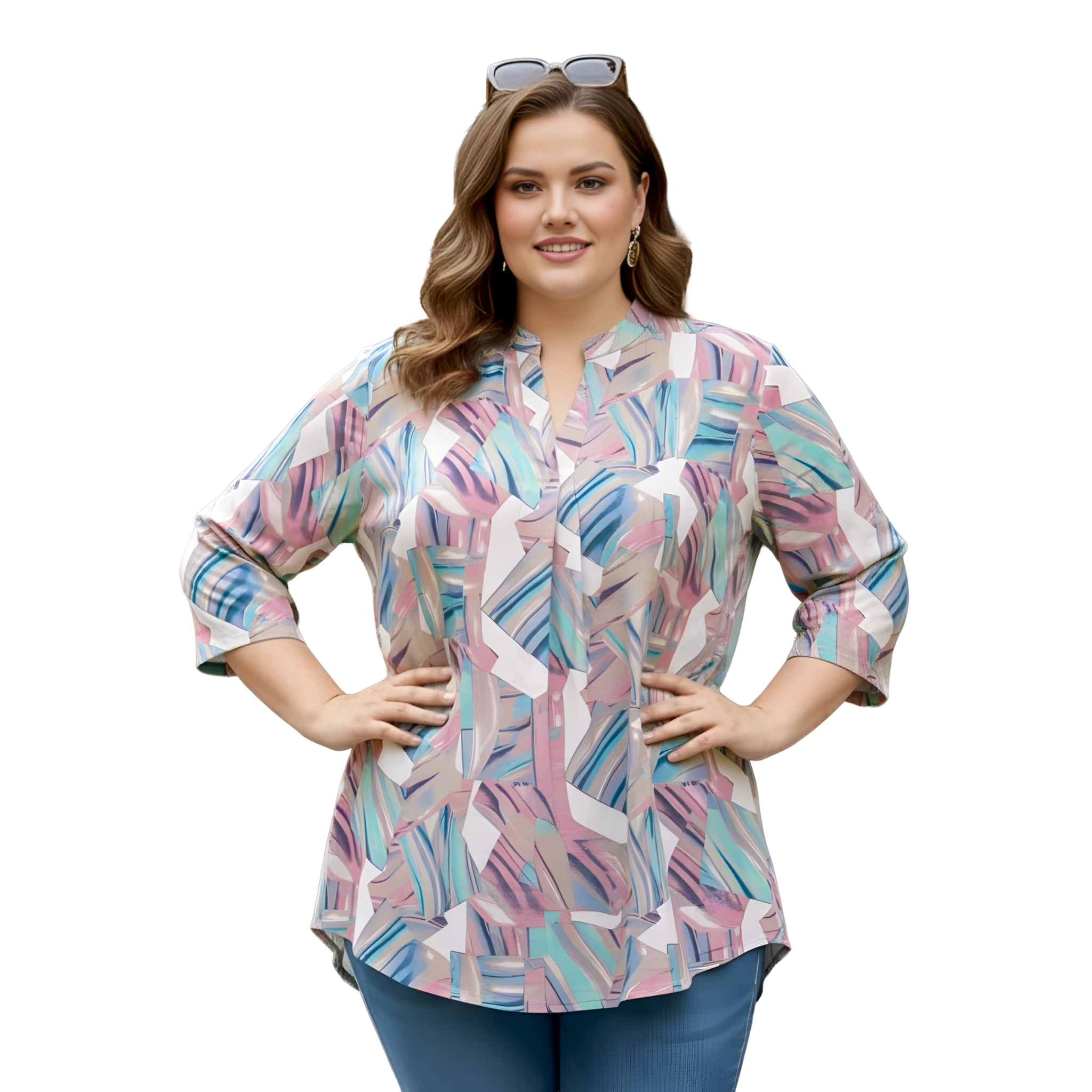 Pink Centrepleat Print Tunic