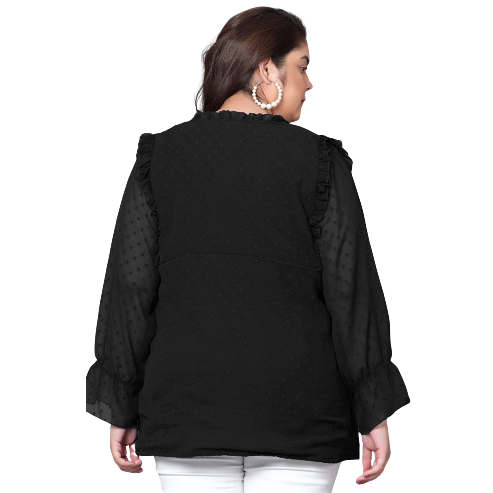 Black Georgette Plus Size Tunic