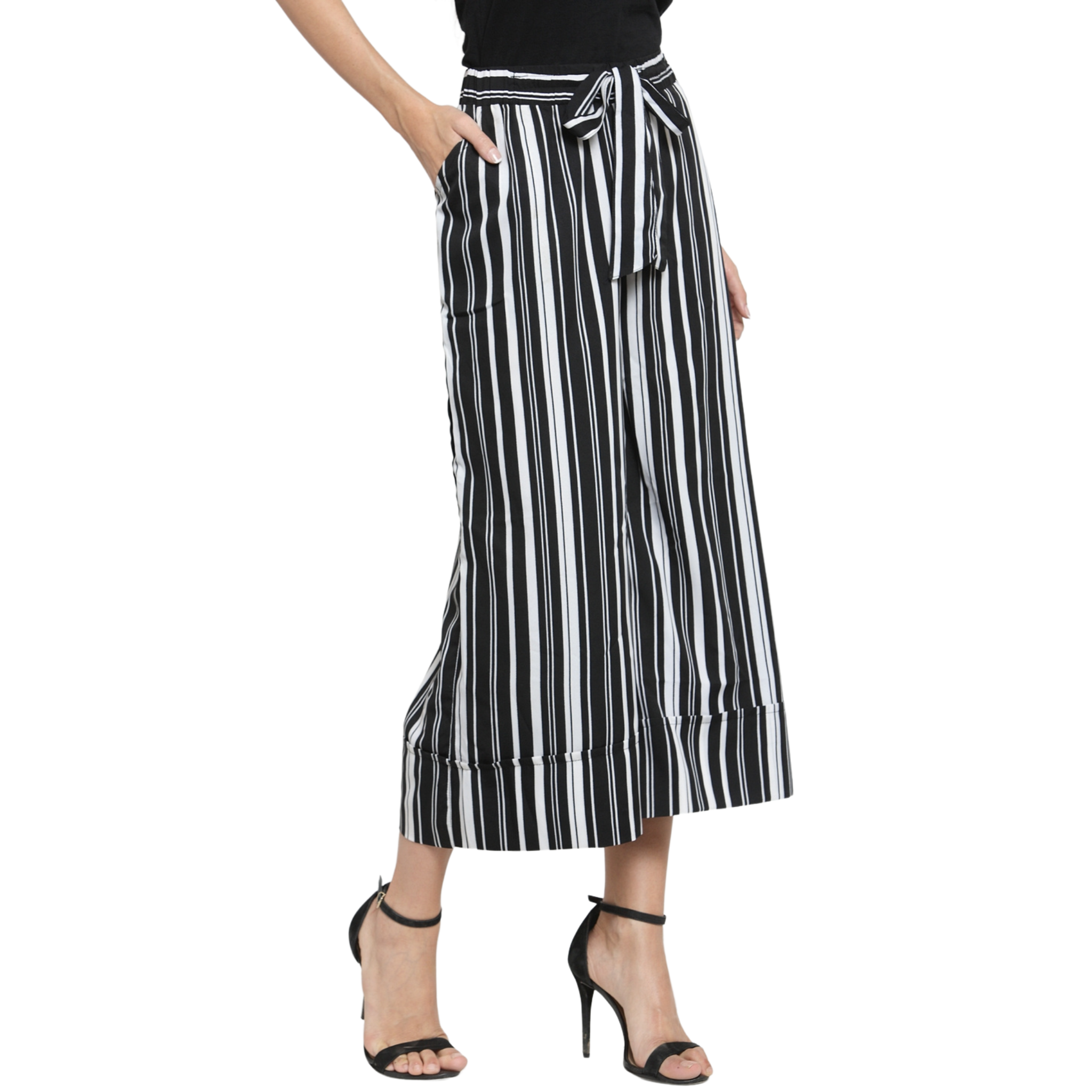 Black And White Stripe Culottes