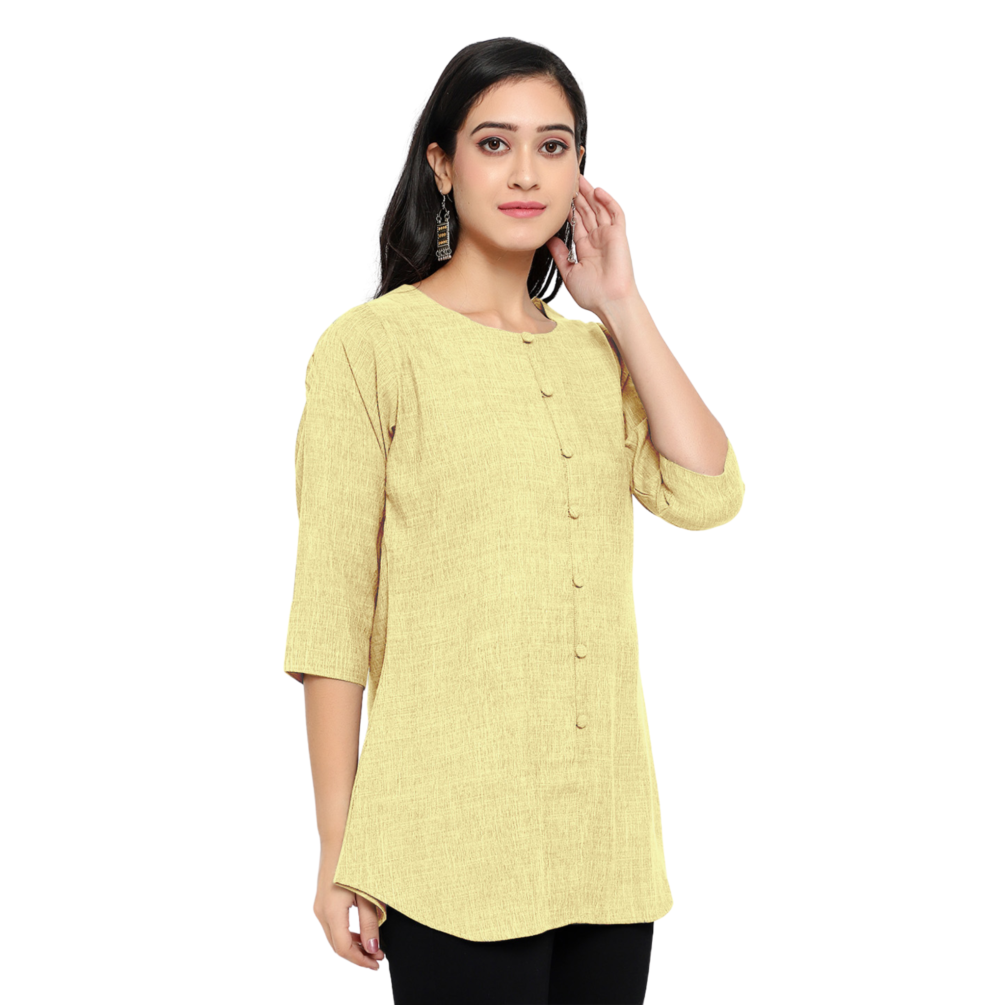 Yellow Cotton Linen Tunic