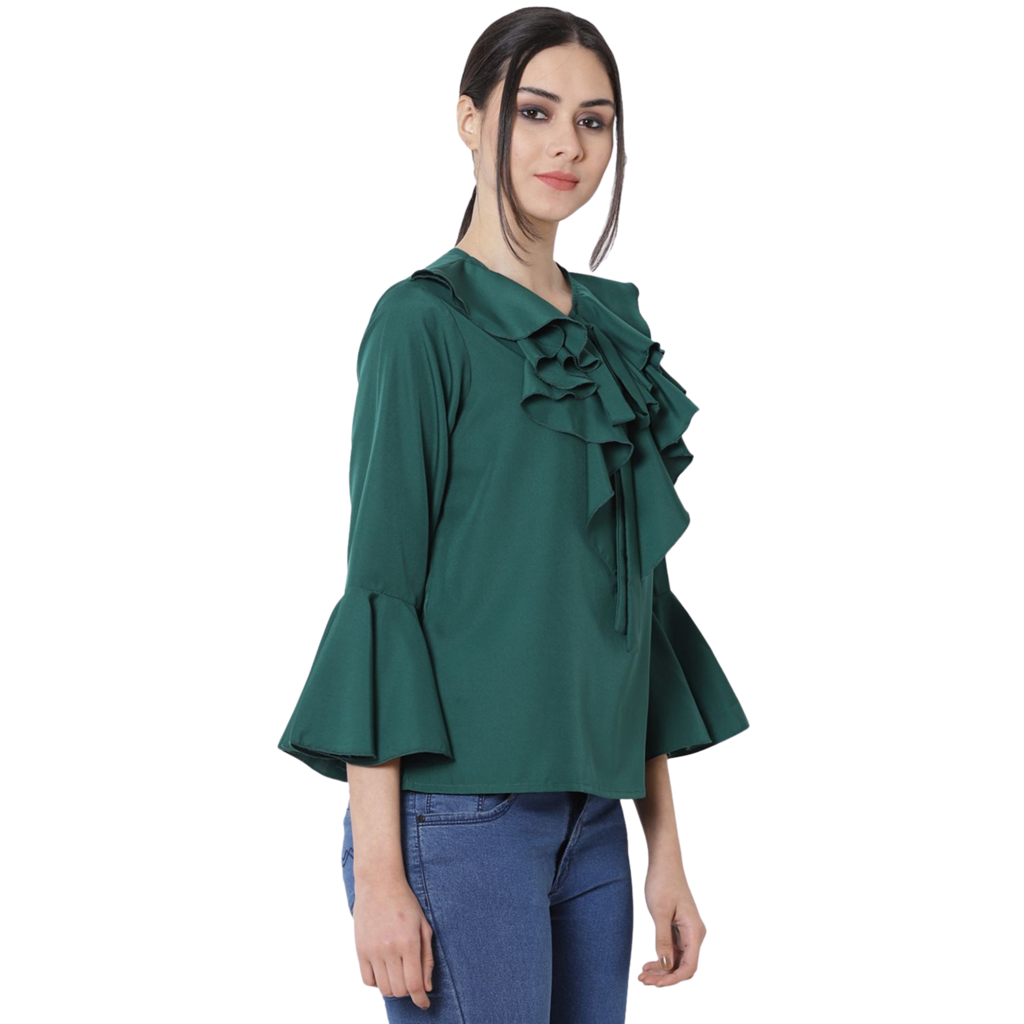 Green Flared Top