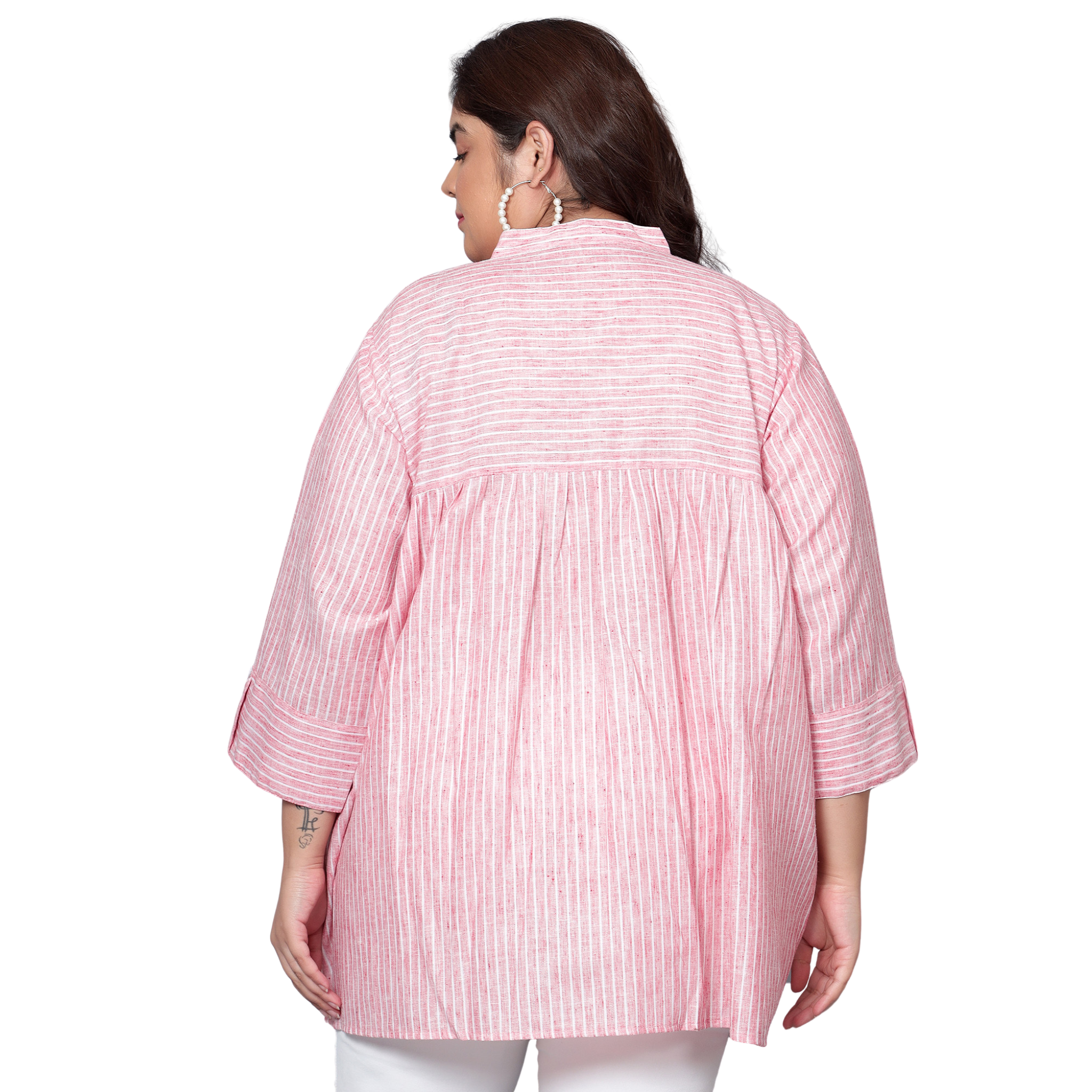 Pink Stripe Plus Size Tunic