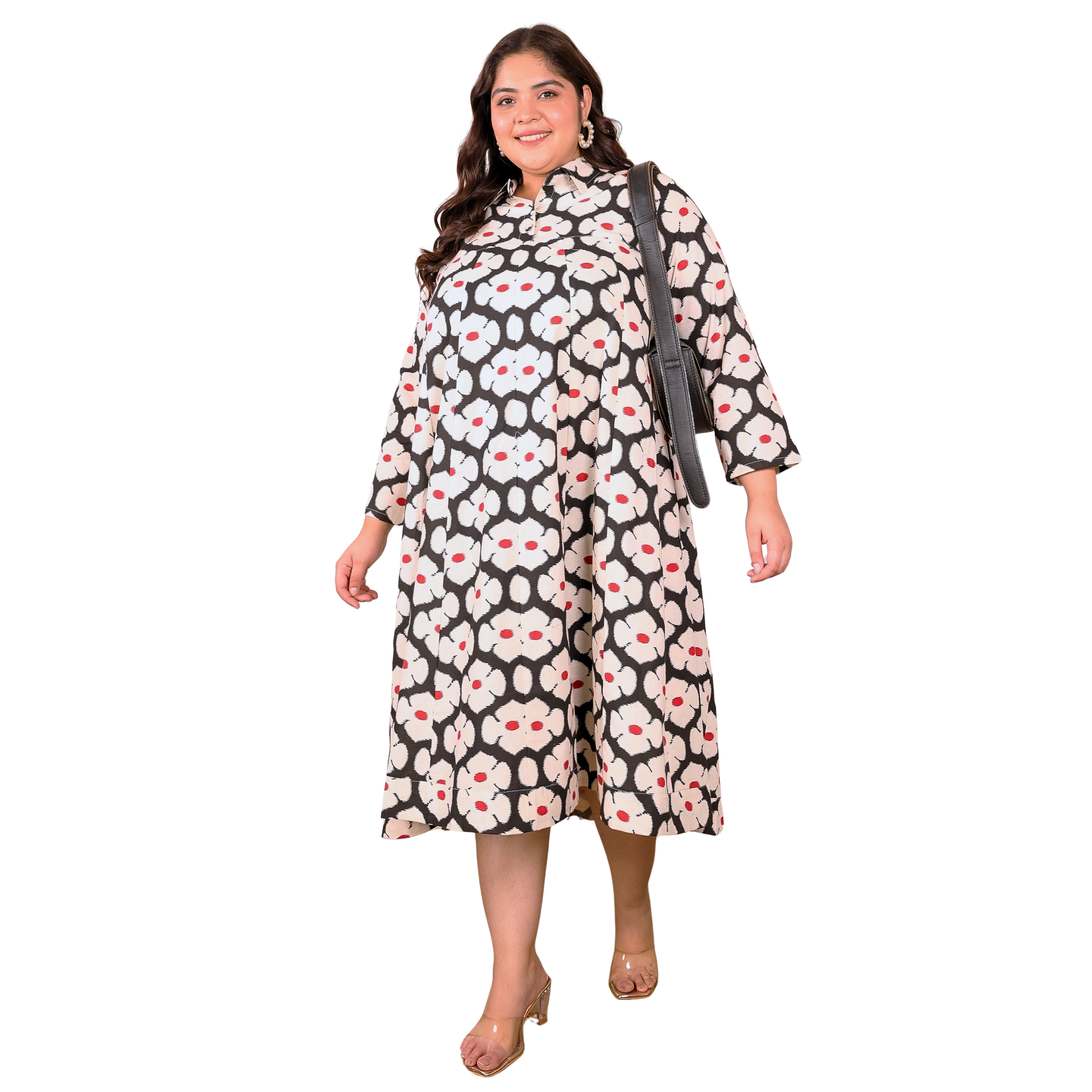 Black Floral Kali Plus Size Dress