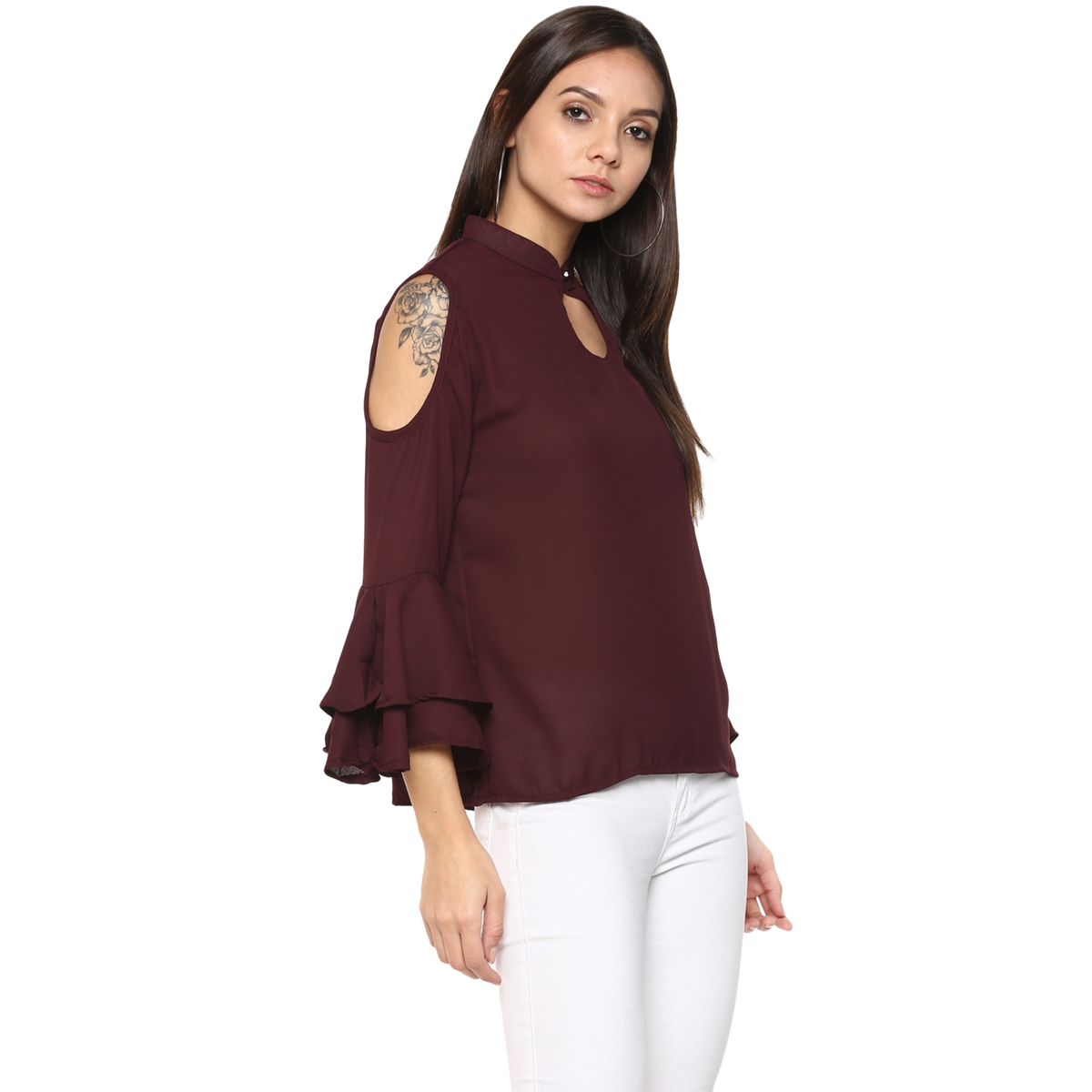 Maroon Georgette Top