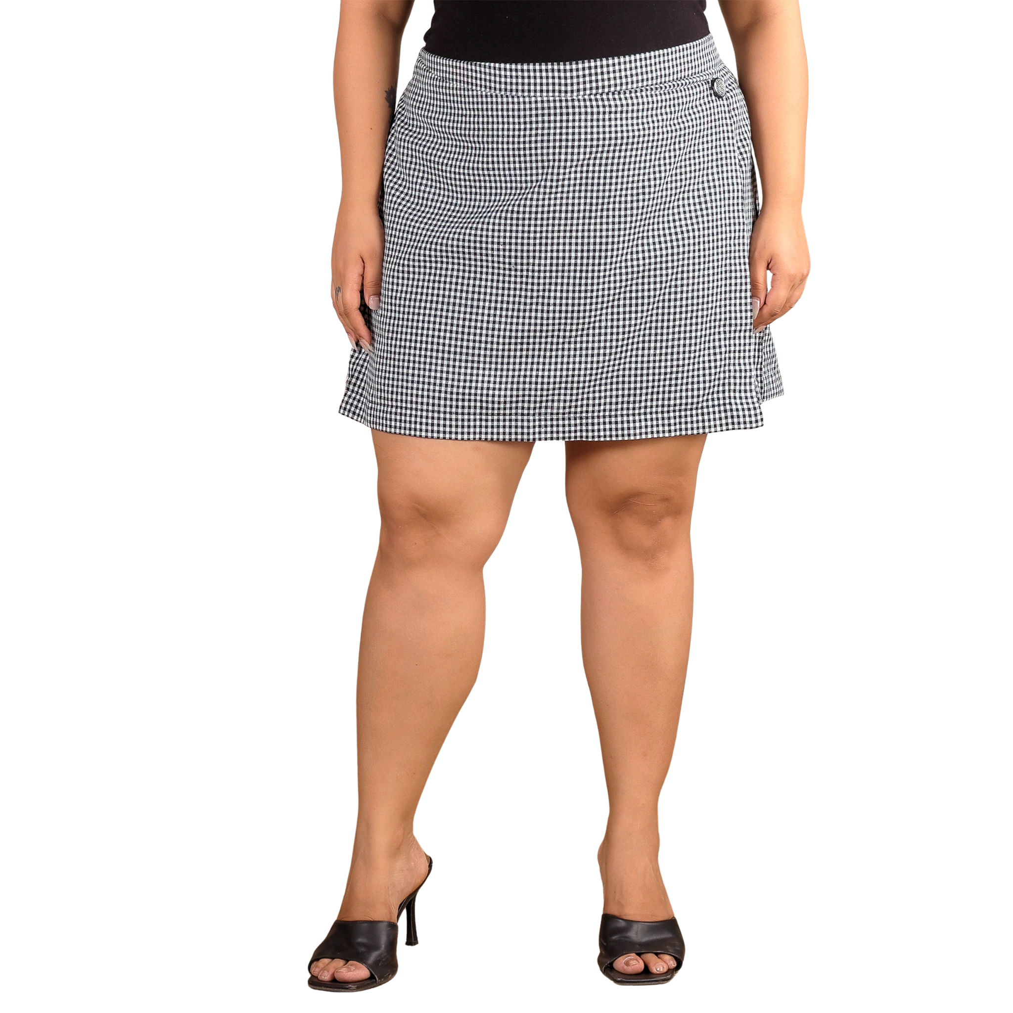 Black and Whte Checkered Skorts