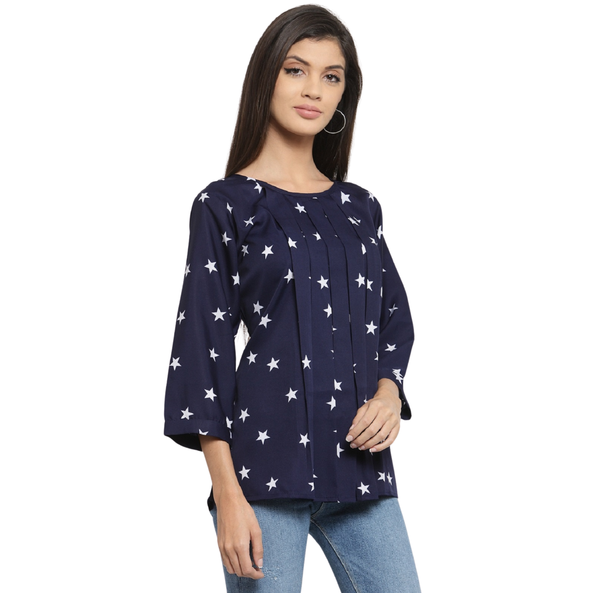 Blue Star Print Top