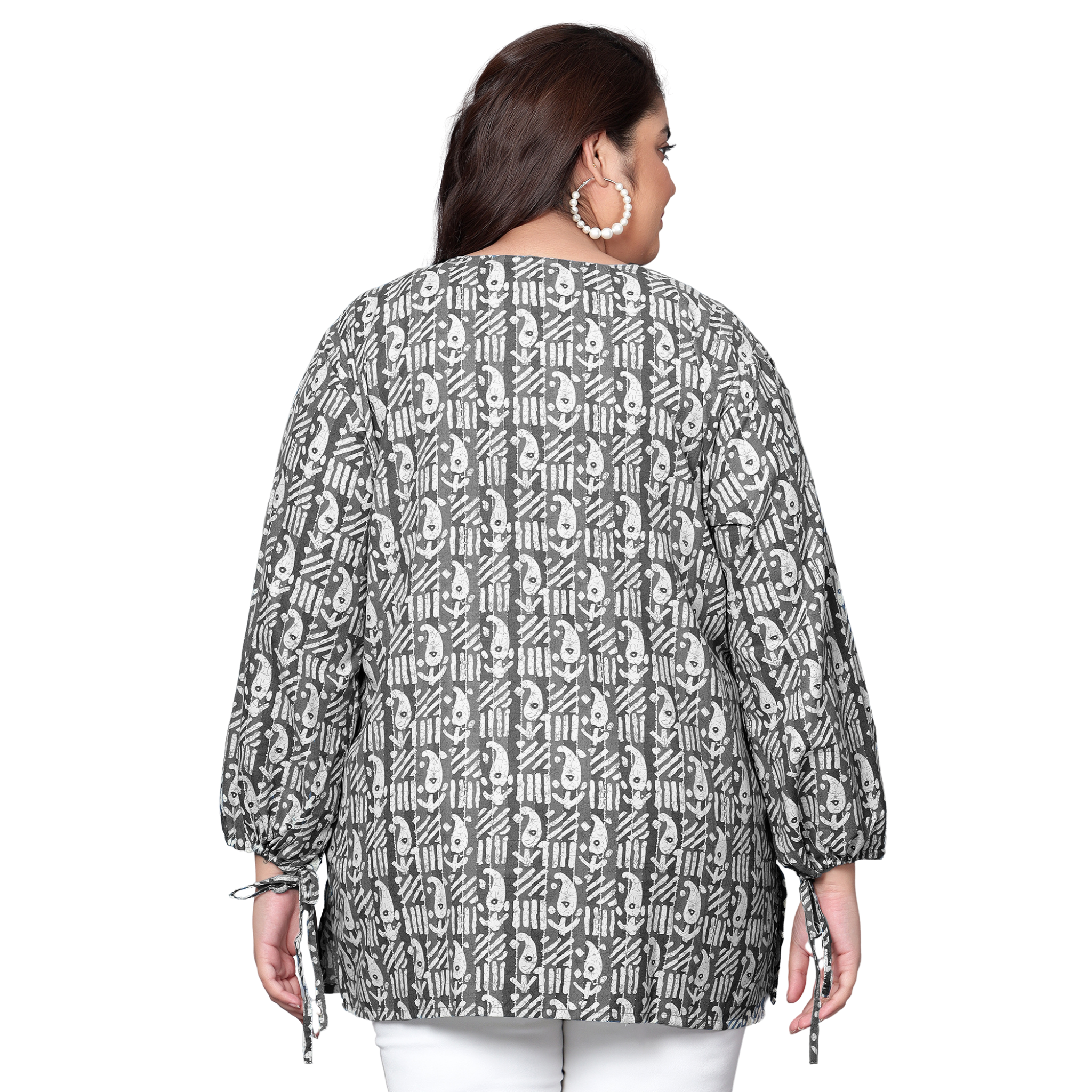 Black Paisley Plus Size Tunic