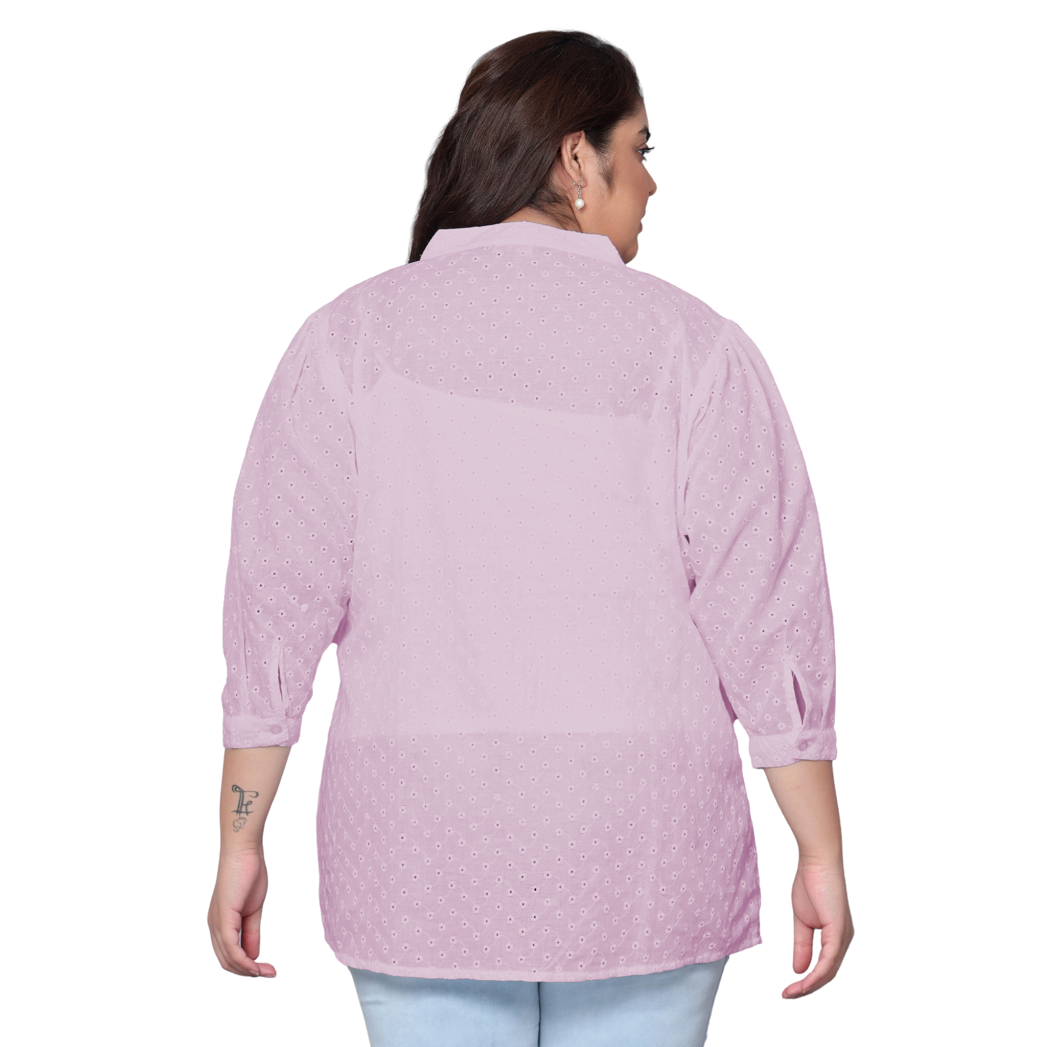 Pink Chikankari Plus Size Tunic