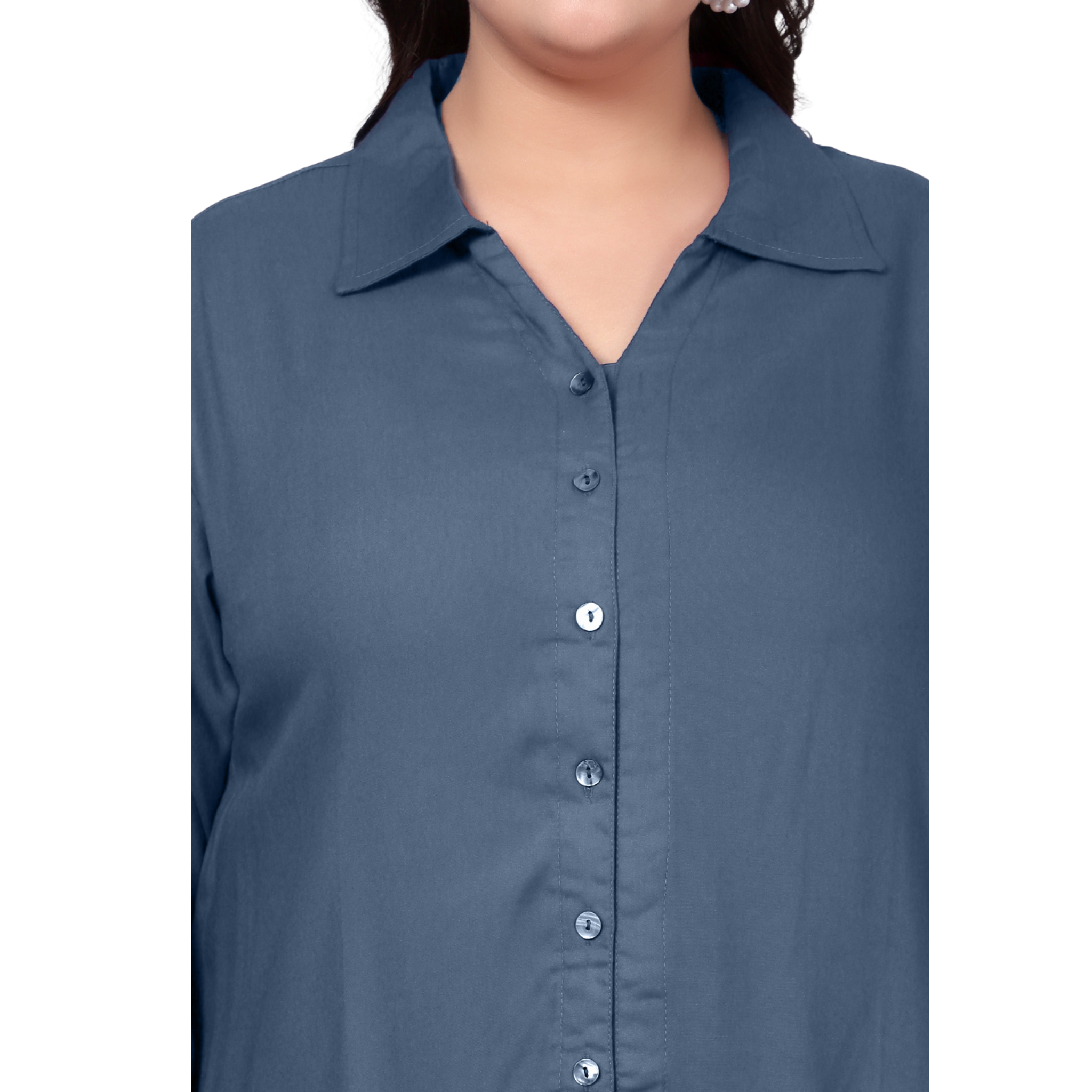 Grey Longline Plus Size Shirt