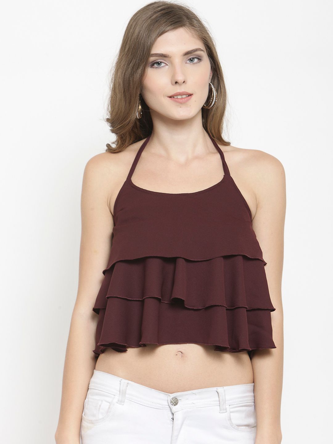 Maroon Crop Top — view 1