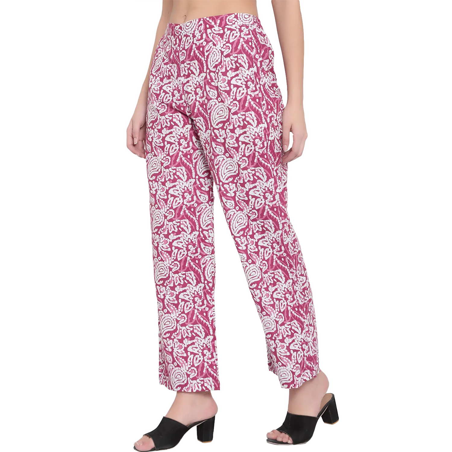 Pink Hand Block Print Trousers