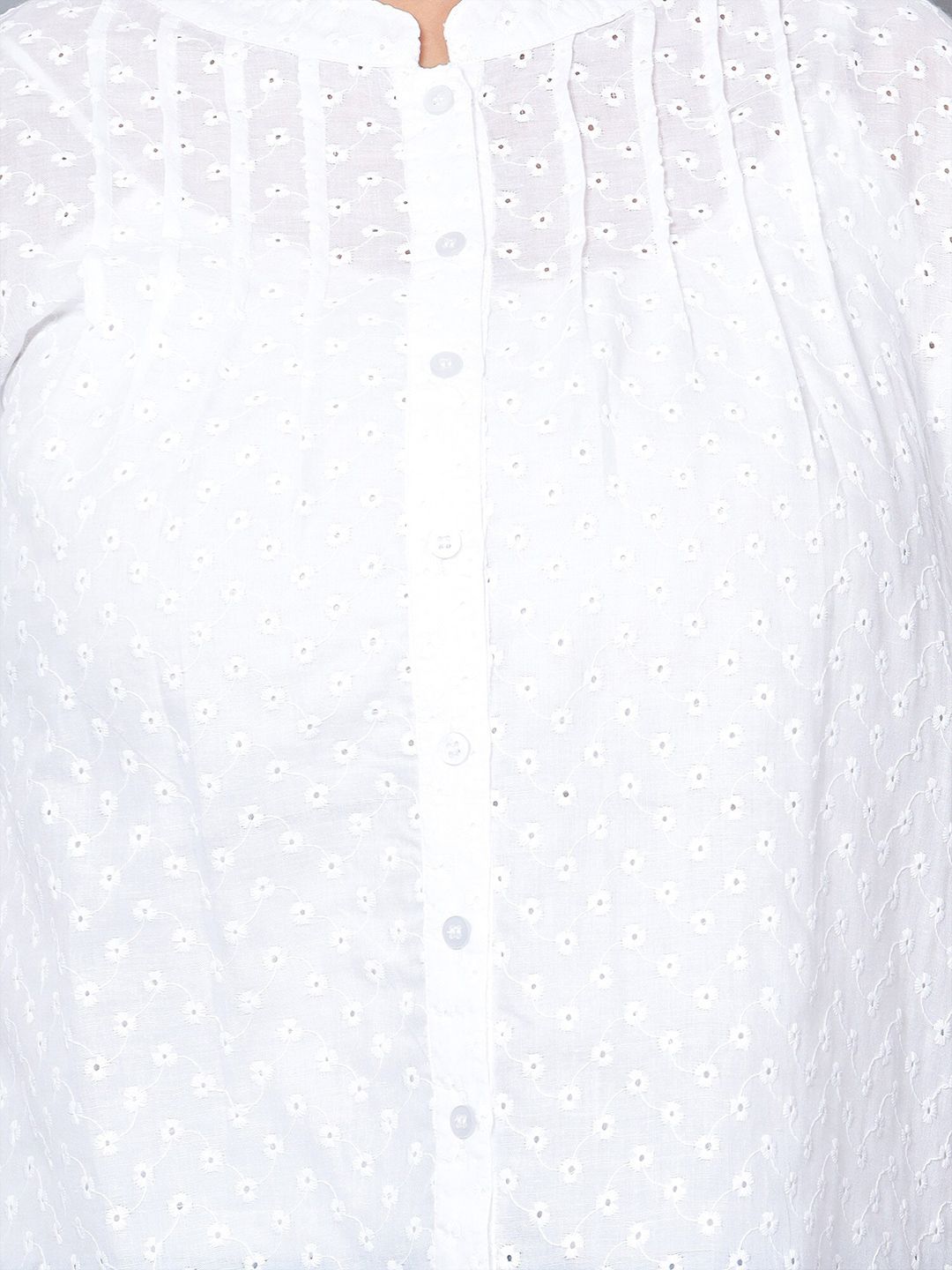 White Chikankari Plus Size Tunic — view 2