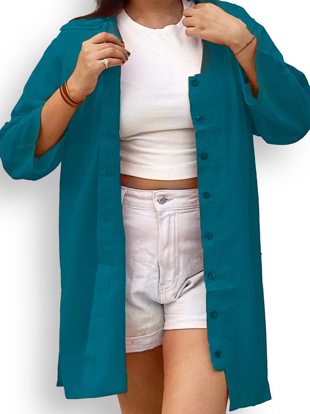 Turquoise Oversize Shirt — view 2