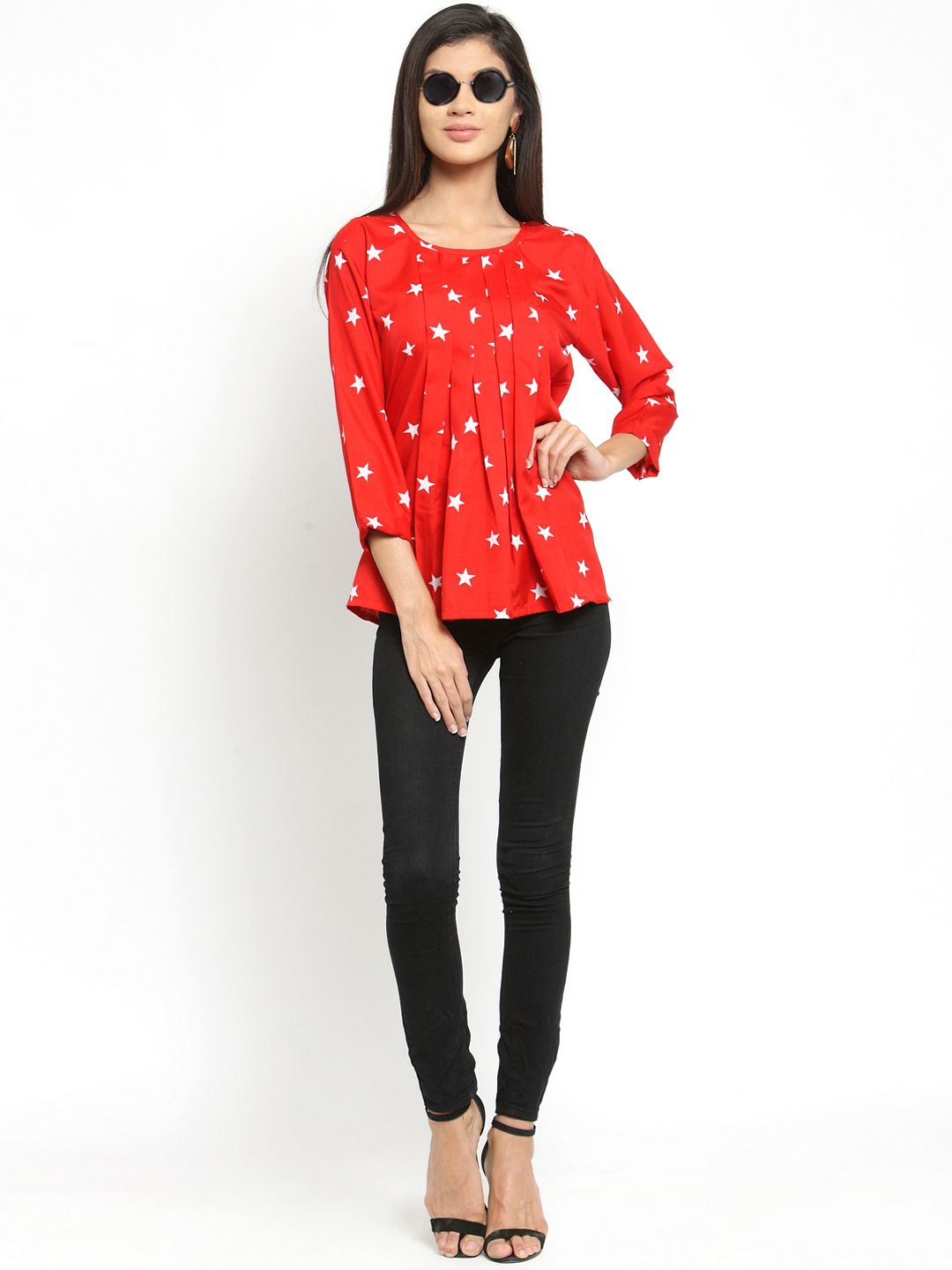 Red Star Print Top — view 5