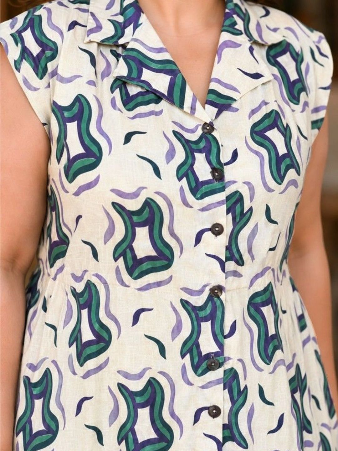 OffWhite Purple Print Midi Dress — view 6