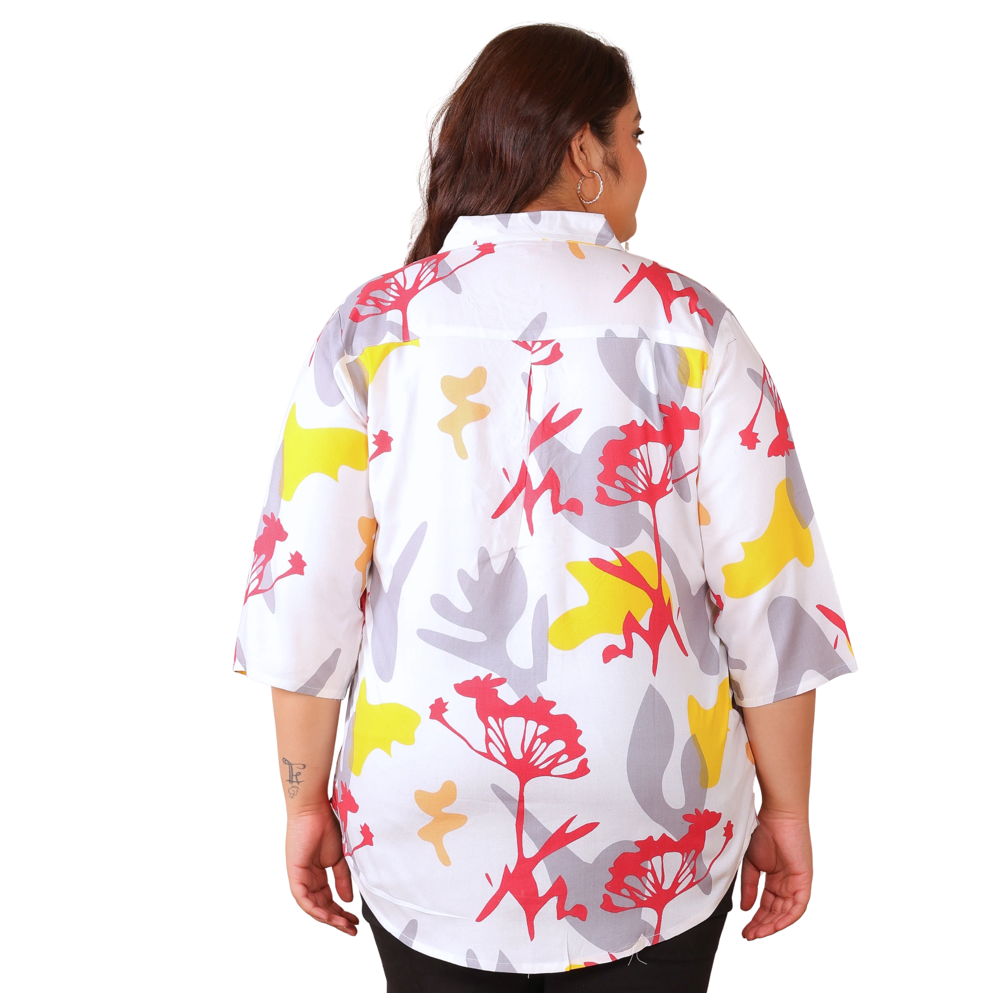 White Centrepleat Print Tunic