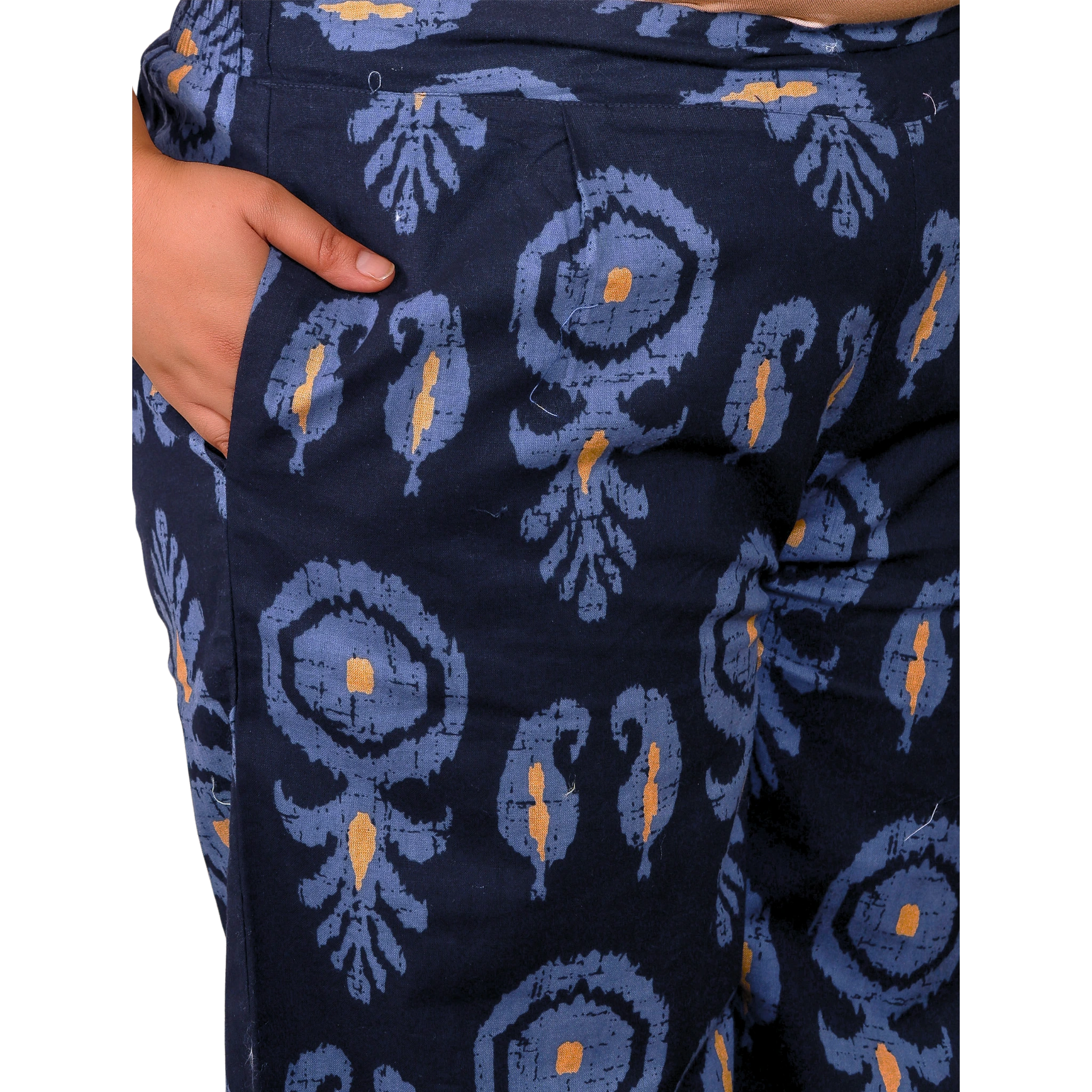 Indigo Blue Cotton Print Plus Size Co Ord Set