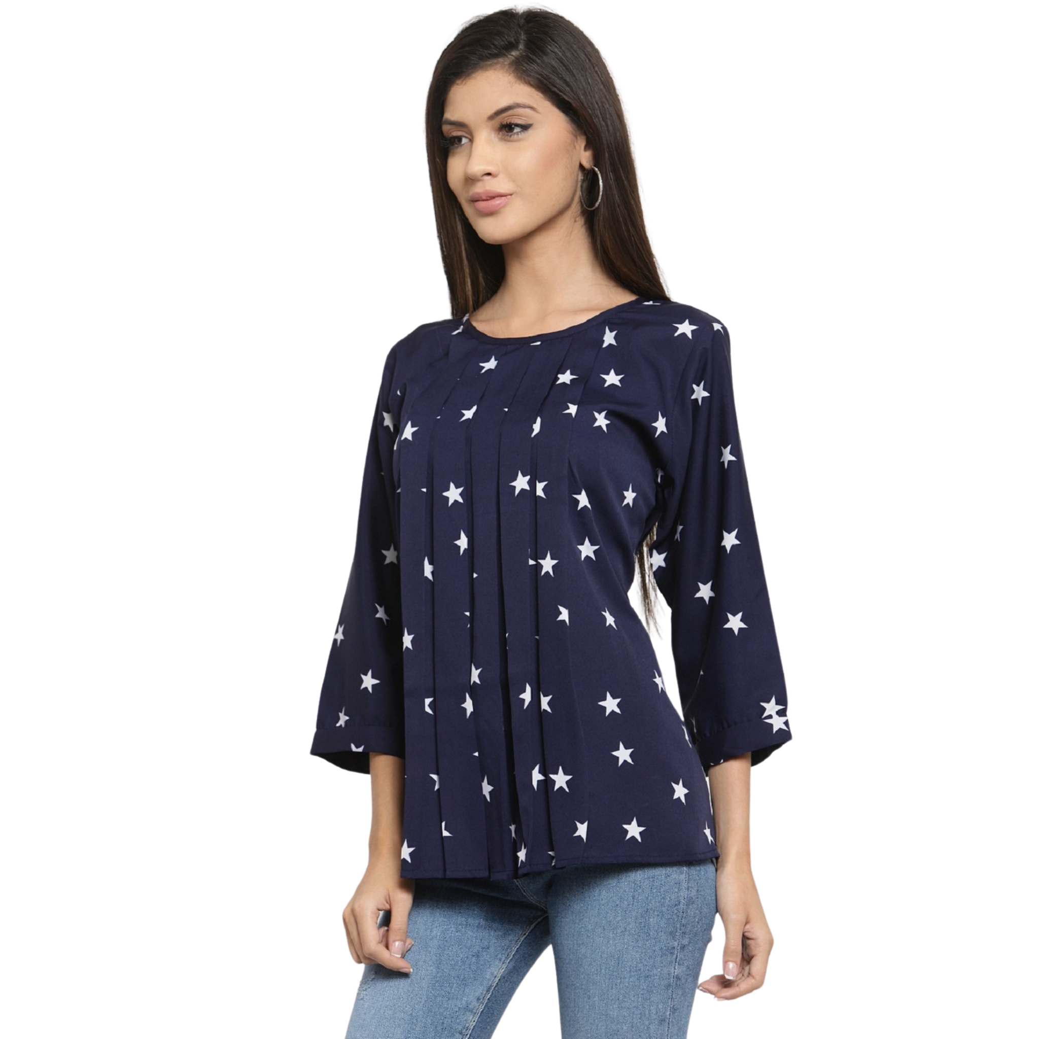 Blue Star Print Top