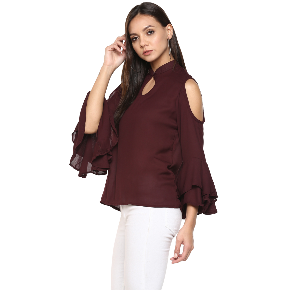 Maroon Georgette Top