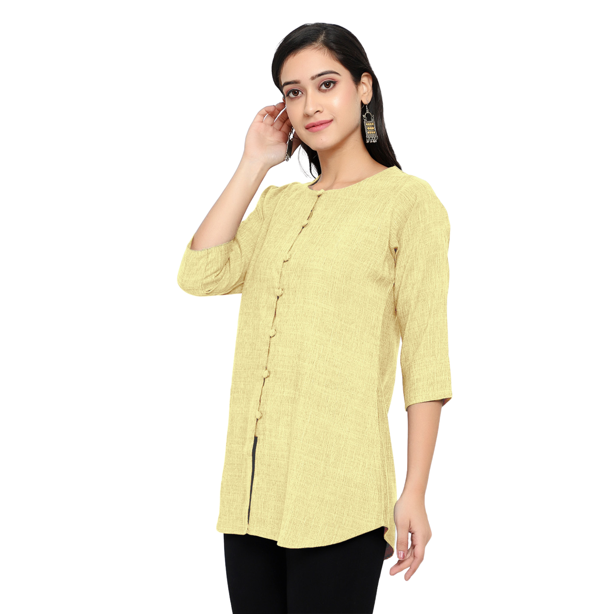 Yellow Cotton Linen Tunic