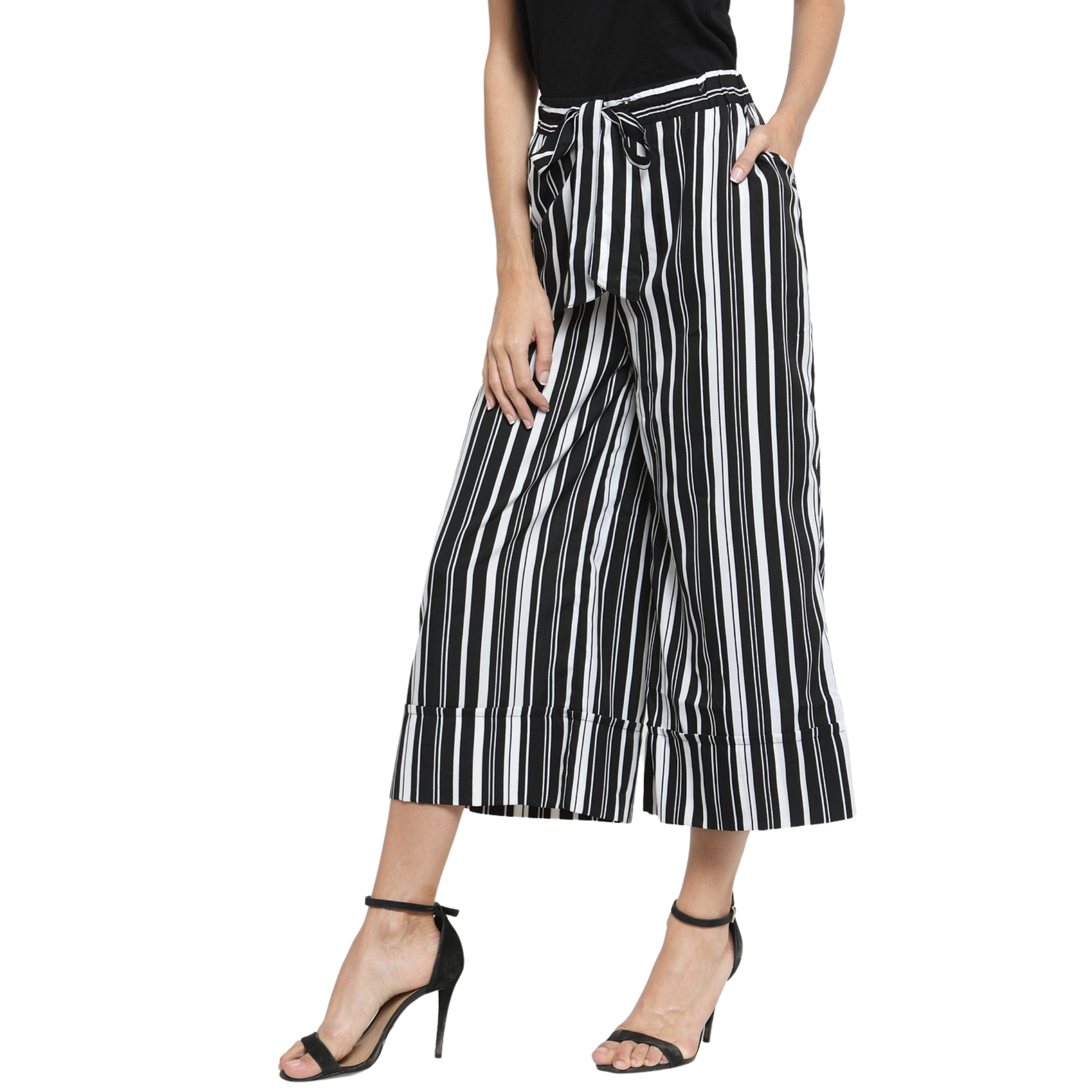 Black And White Stripe Culottes