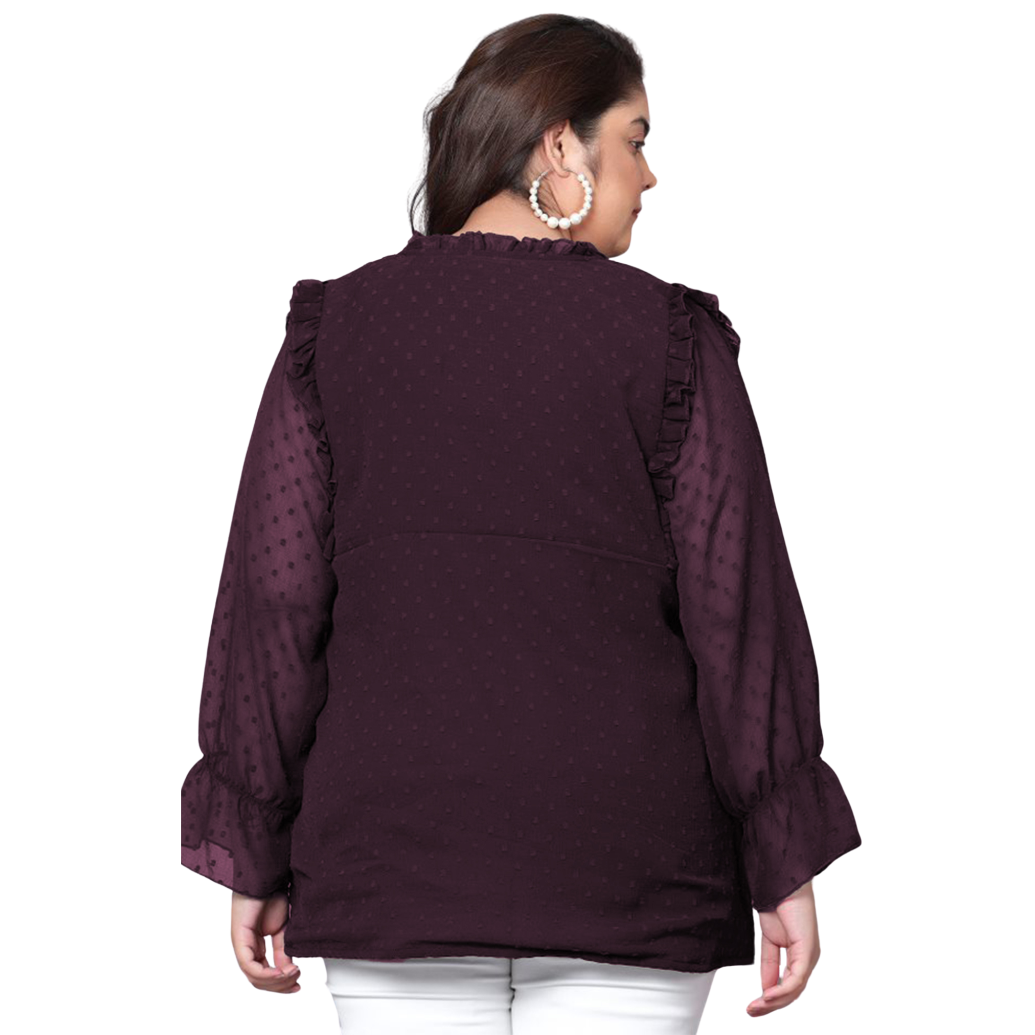 Purple Georgette Plus Size Tunic