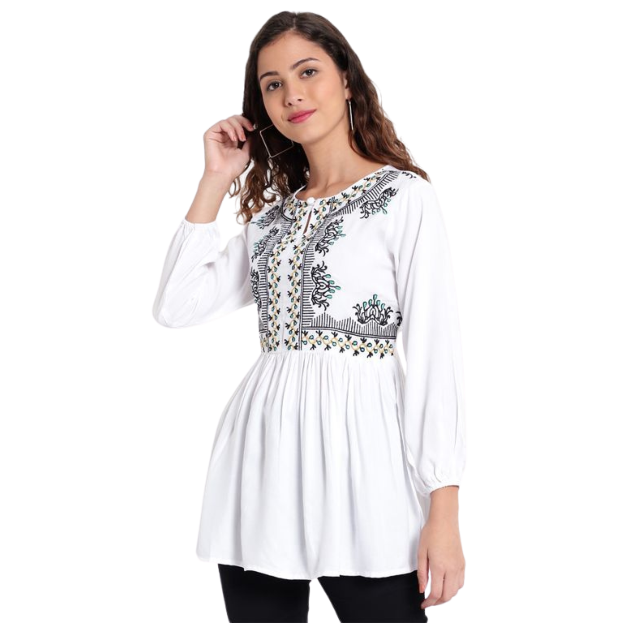 White Embroidered Tunic