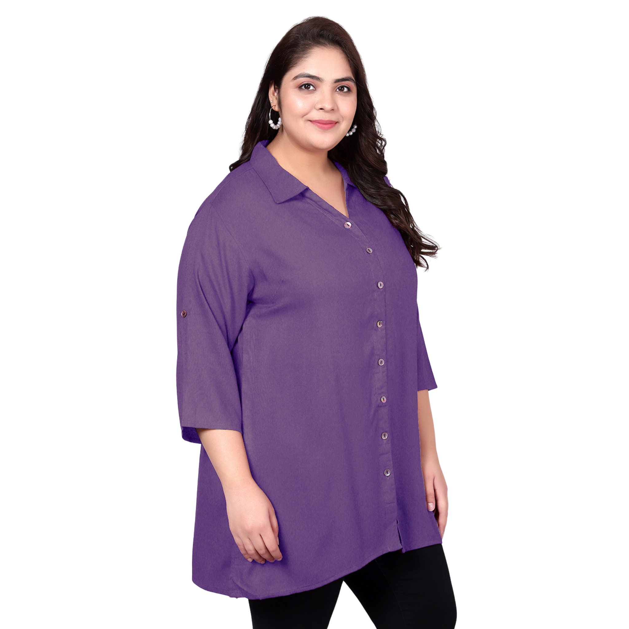 Lavender Longline Plus Size Shirt