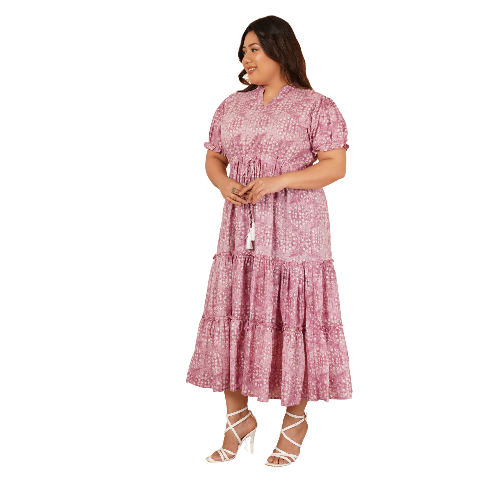 Pink Tiered Plus Size Dress